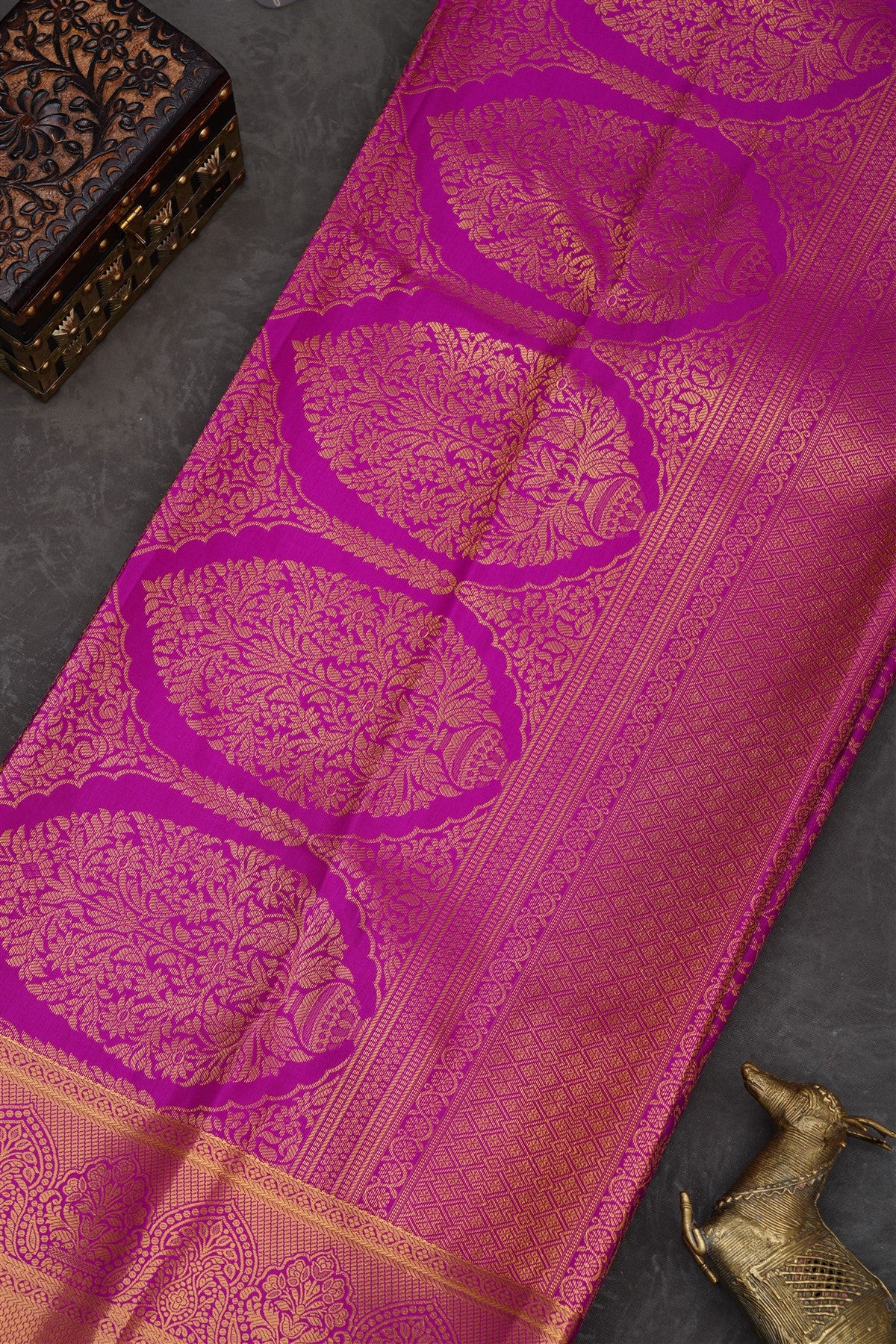 Semi Pattu Silk Blend Purple Saree