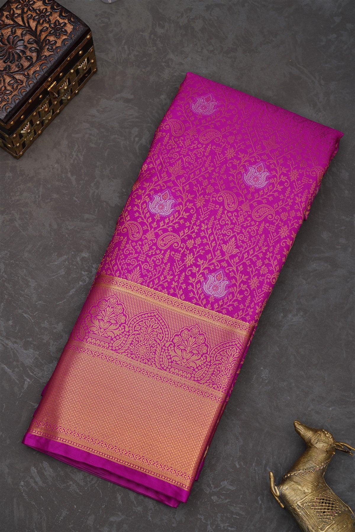 Semi Pattu Silk Blend Purple Saree