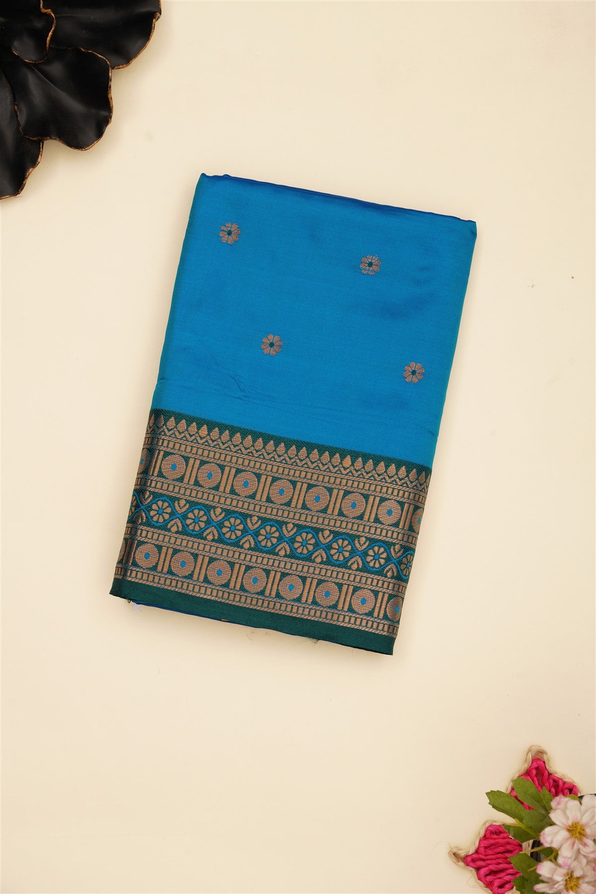 Narayanapet Soft Silk Dark Blue Saree