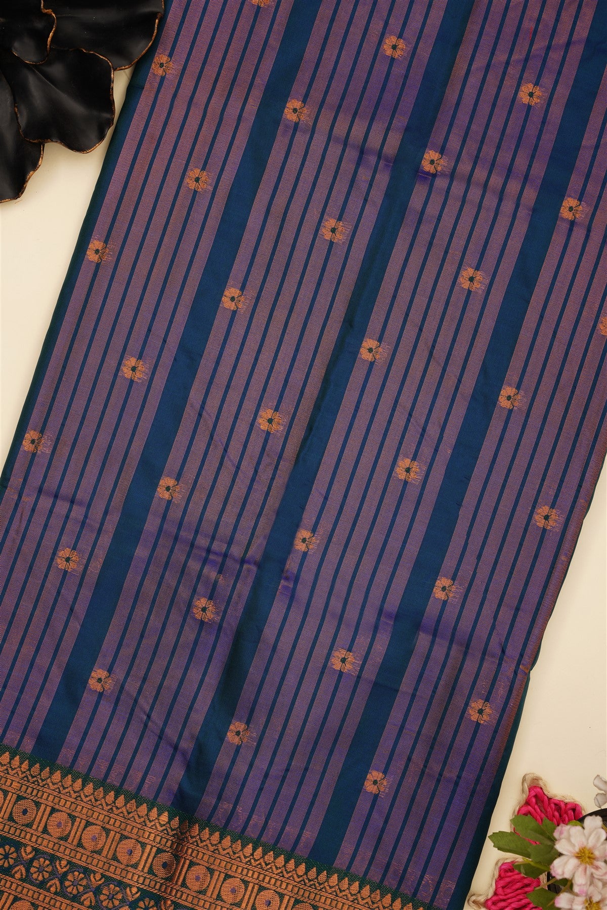 Narayanapet Soft Silk Dark Blue Saree