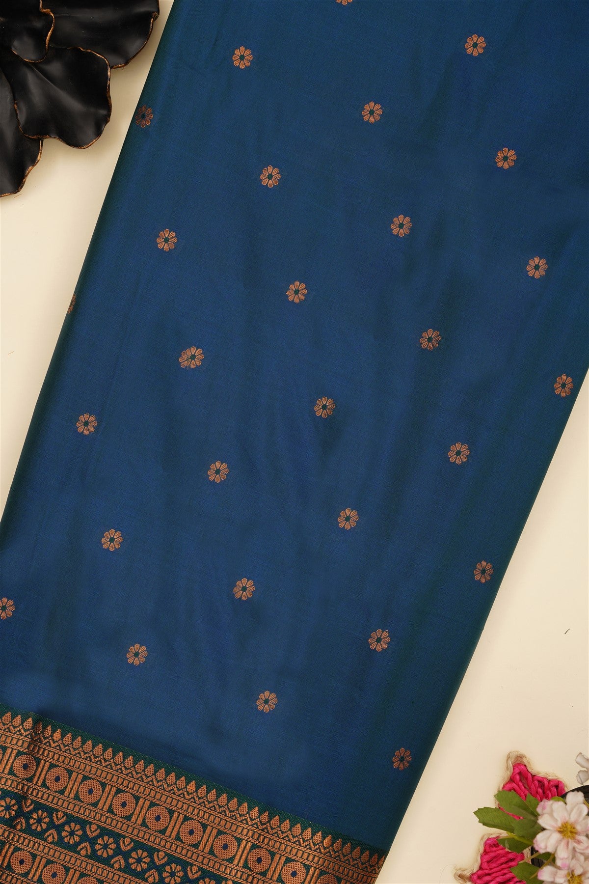 Narayanapet Soft Silk Dark Blue Saree