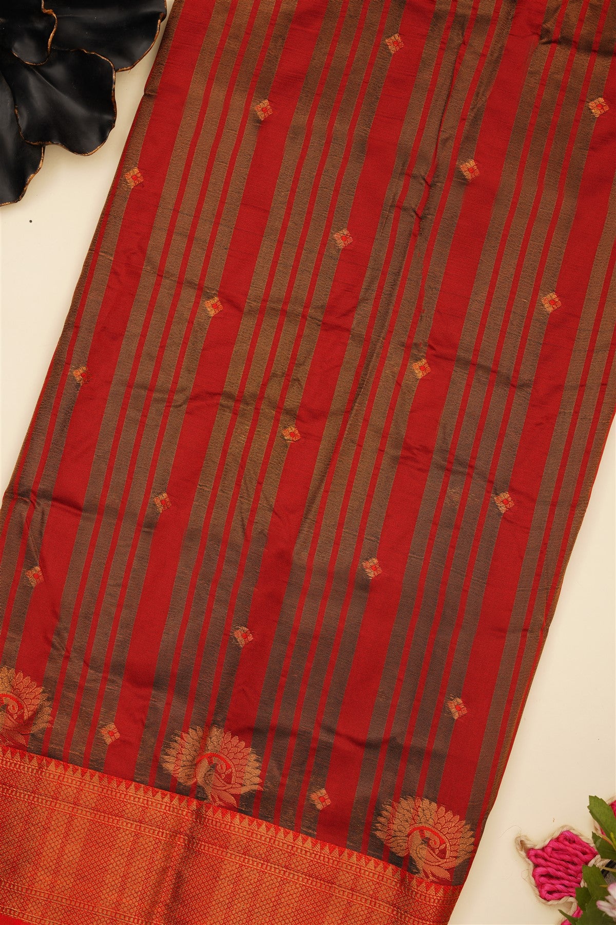Narayanapet Soft Silk Dark Green Saree