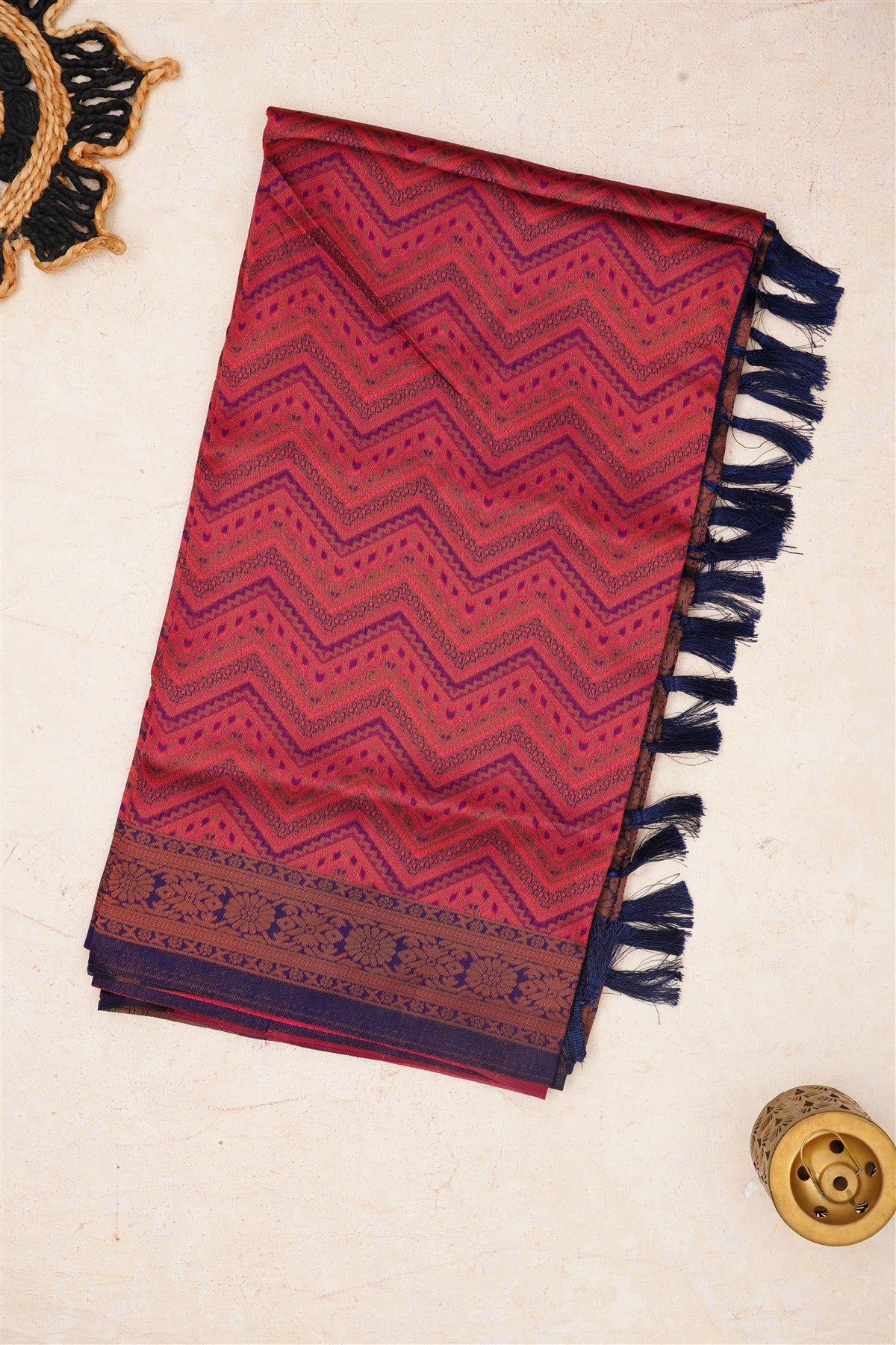 Fancy Madhurai Silk Dark Pink Saree