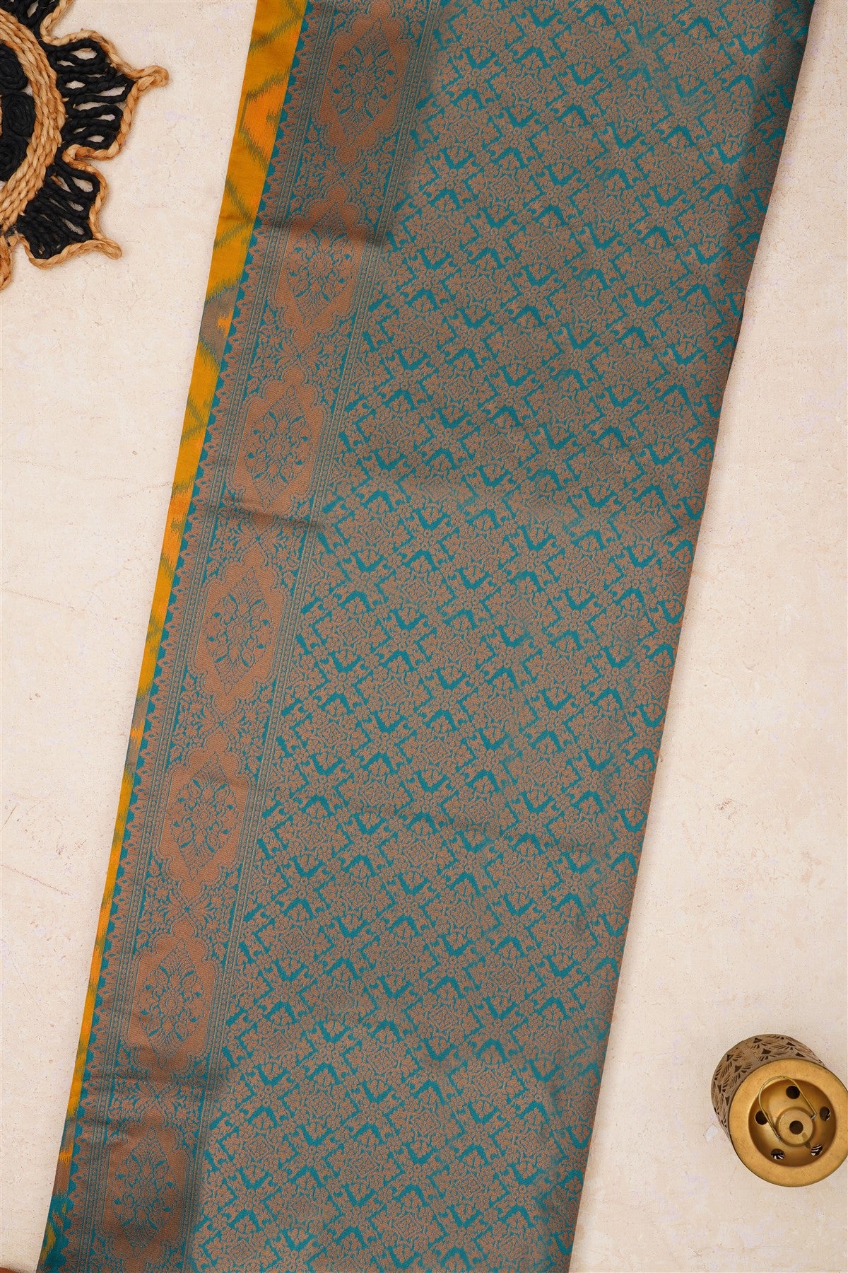 Ikat Silk Lime Green Saree