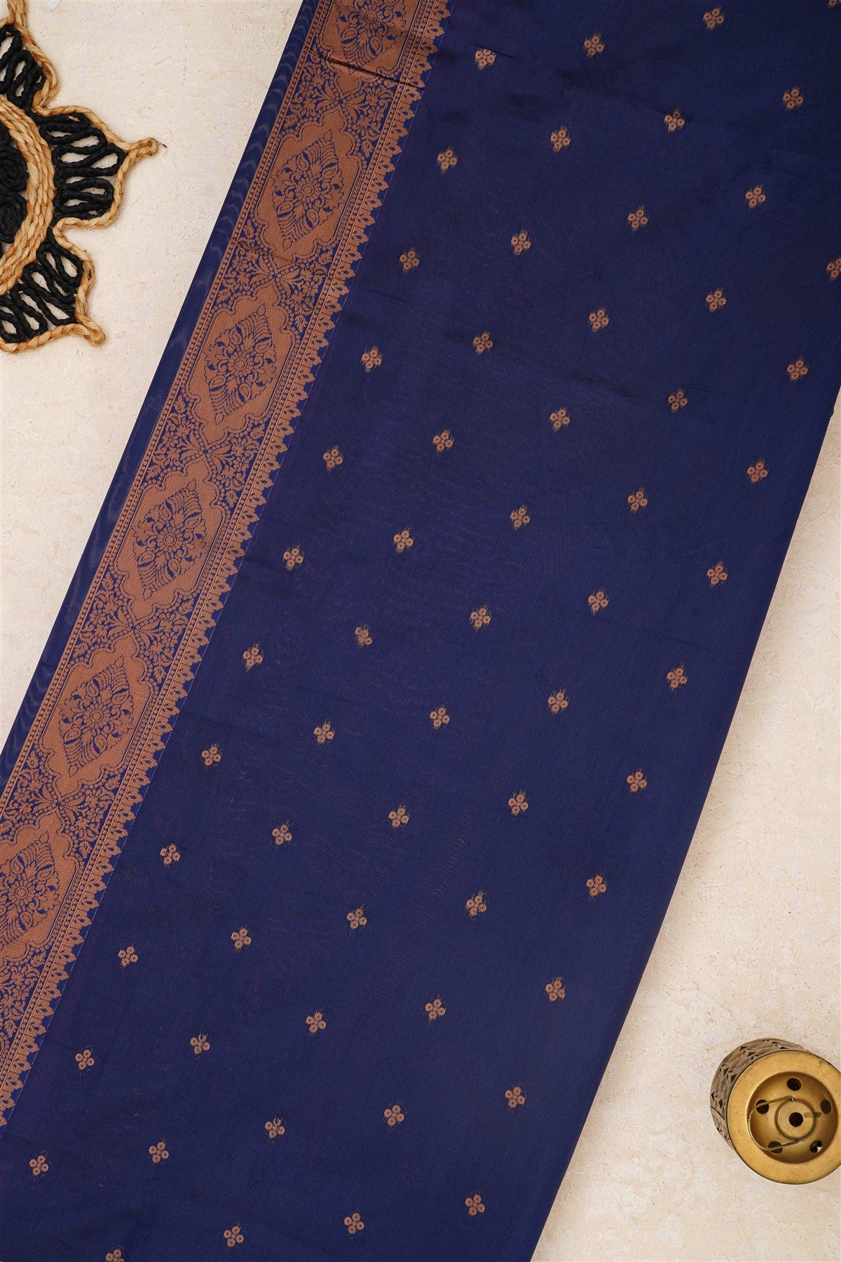 Ikat Silk Teal Saree