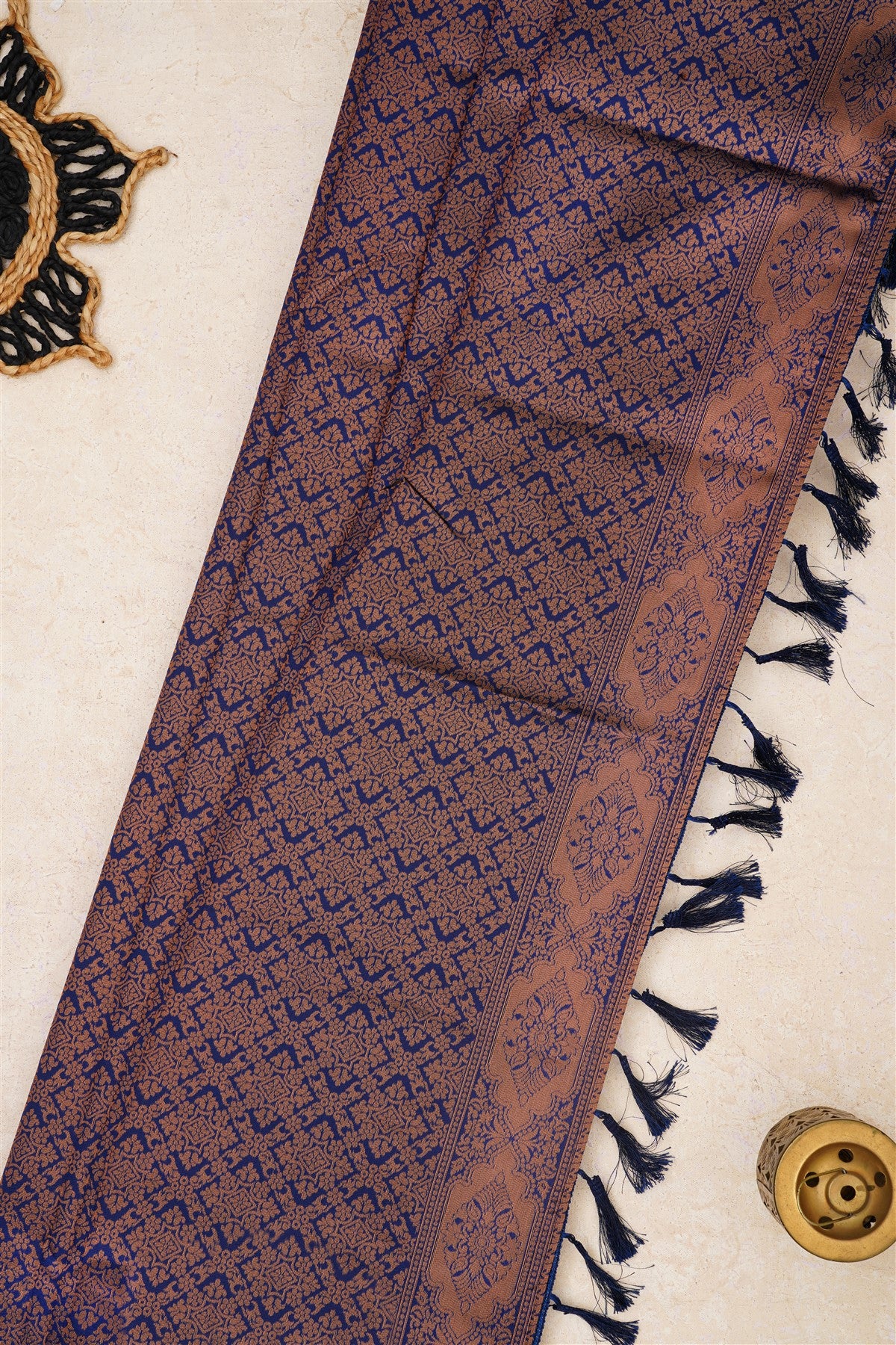 Ikat Silk Teal Saree