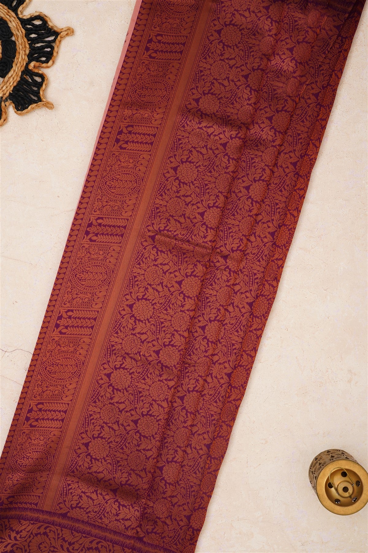 Ikat Silk Peach Pink Saree