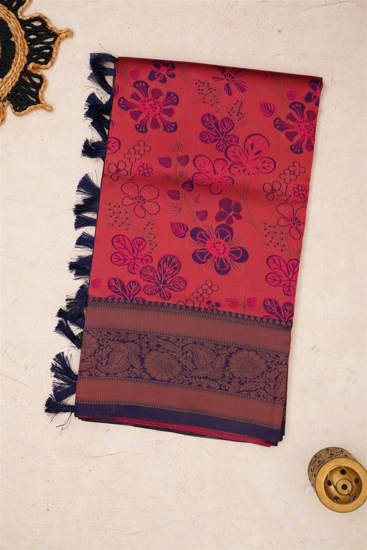 Ikat Silk Deep Pink Saree