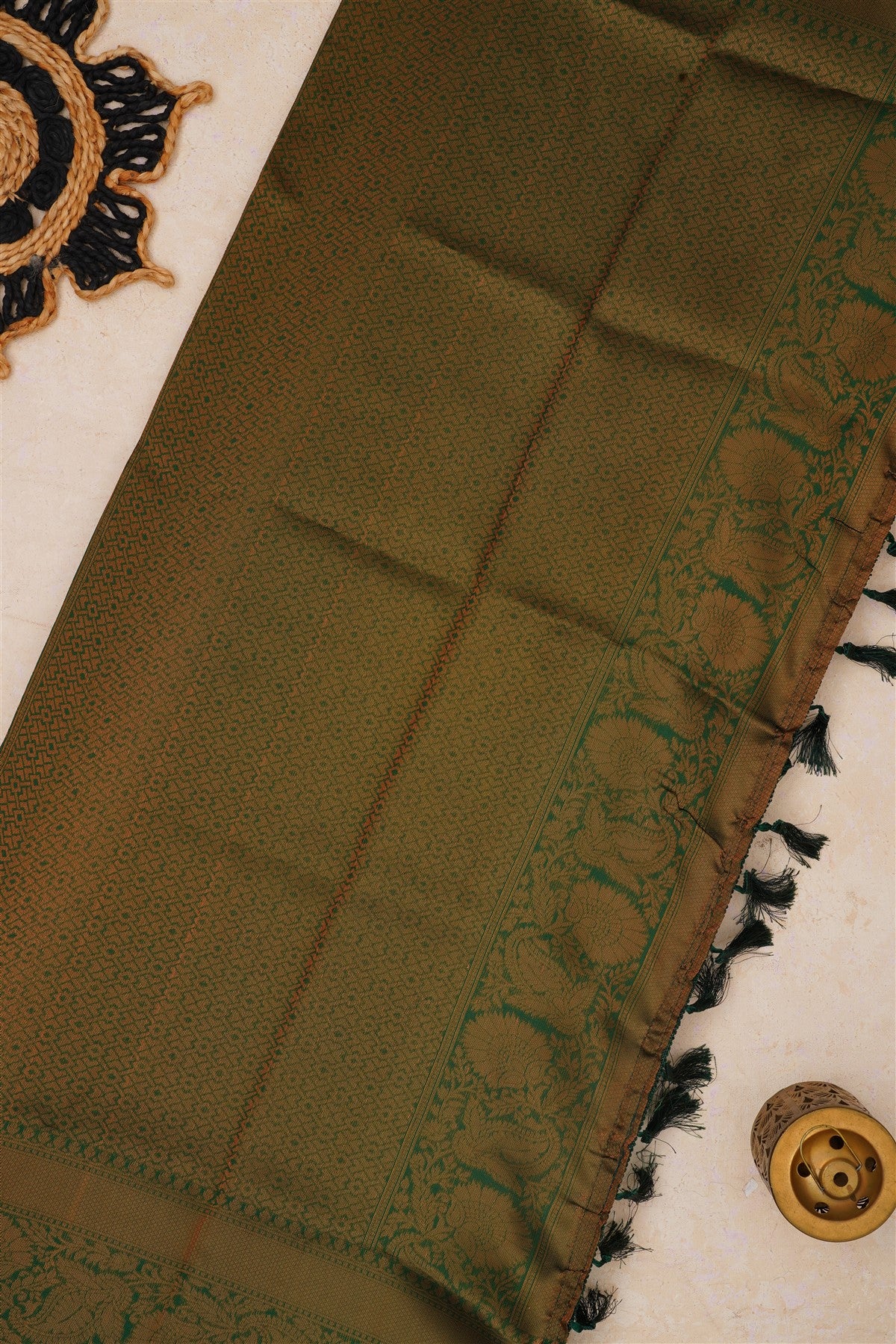 Ikat Silk Lemon Yellow Saree