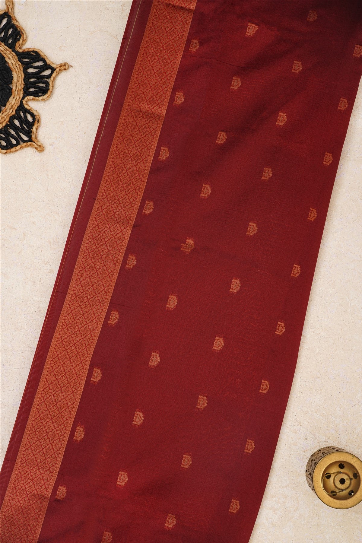 Ikat Silk Dark Green Saree