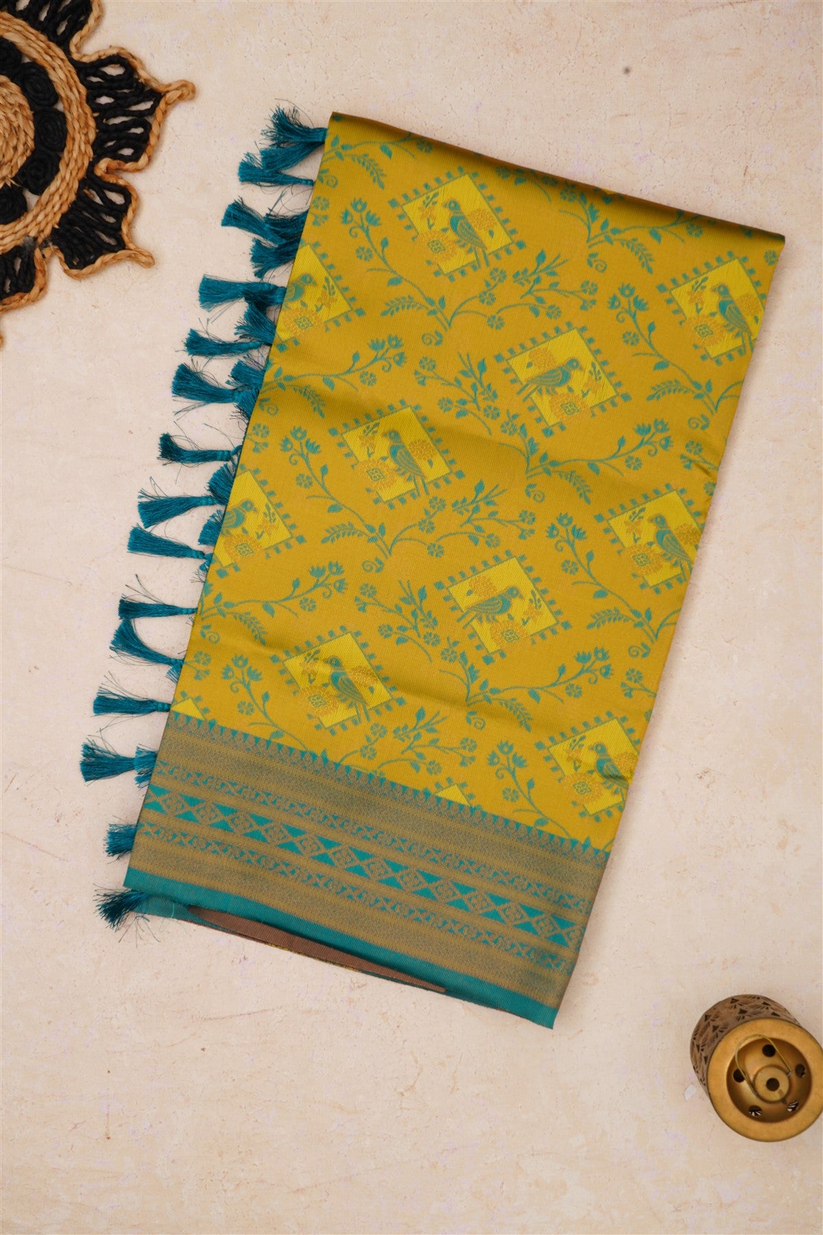 Fancy Madhurai Silk Lime Green Saree
