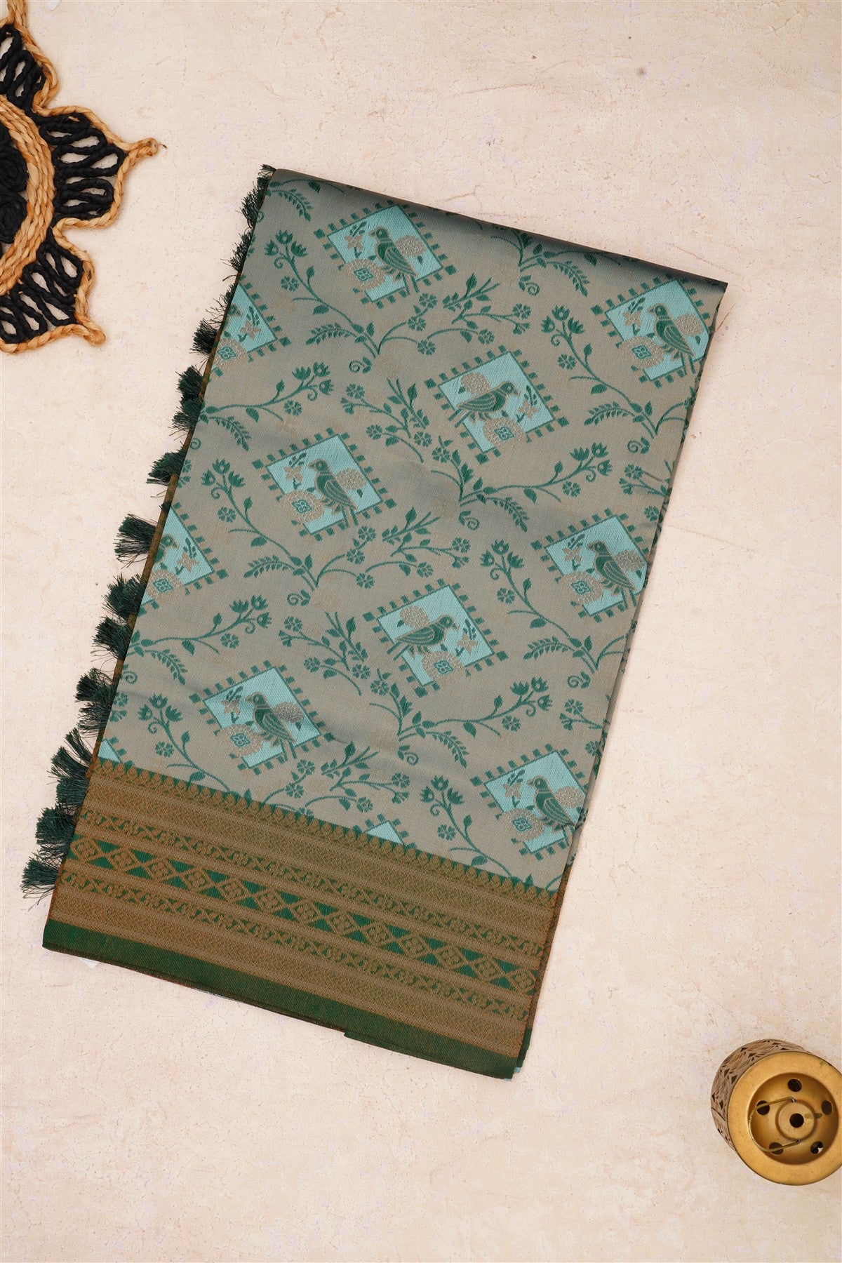 Fancy Madhurai Silk Sky Blue Saree