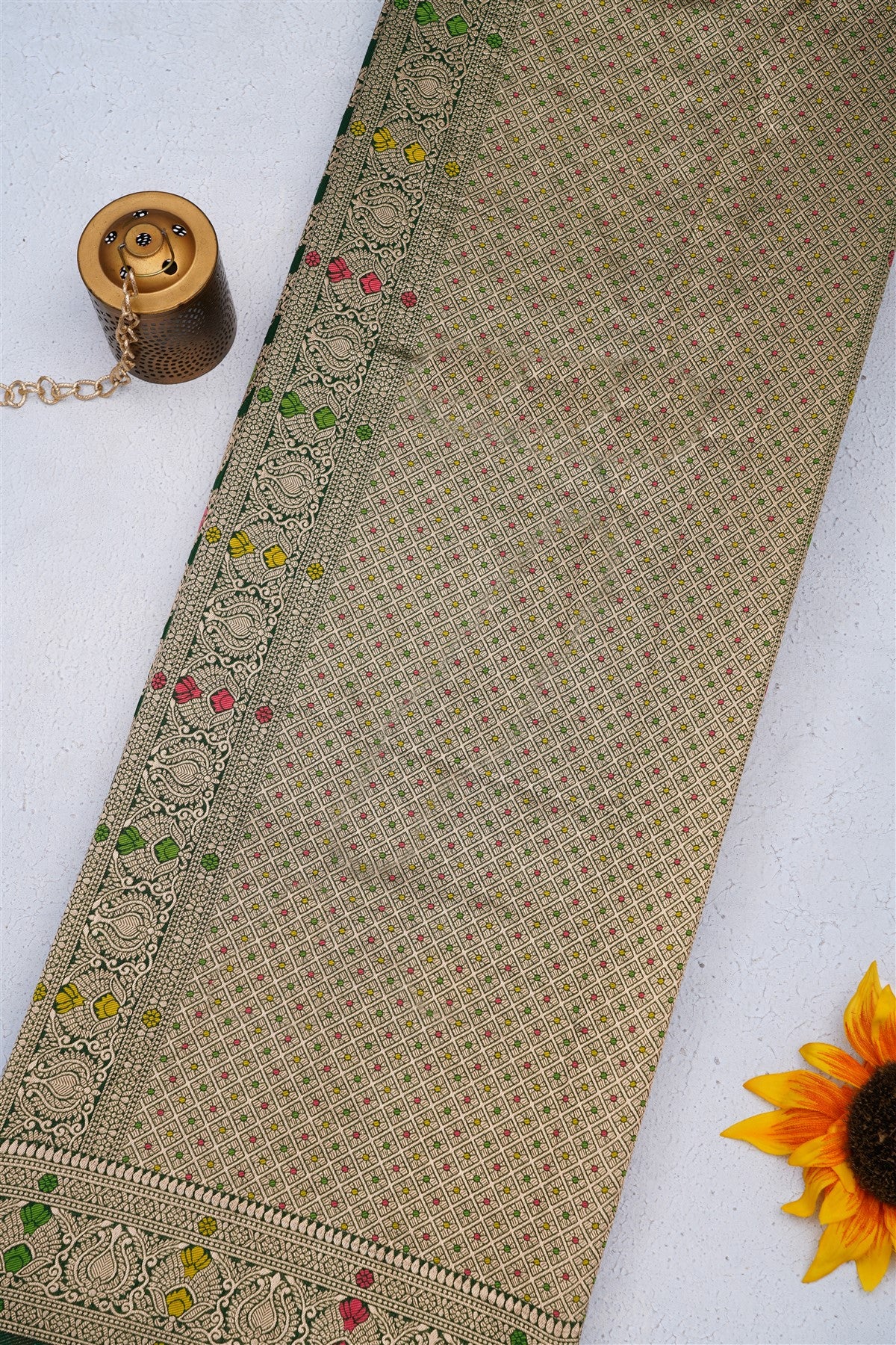 Banarasi Viscose Georgette Dark Green Saree
