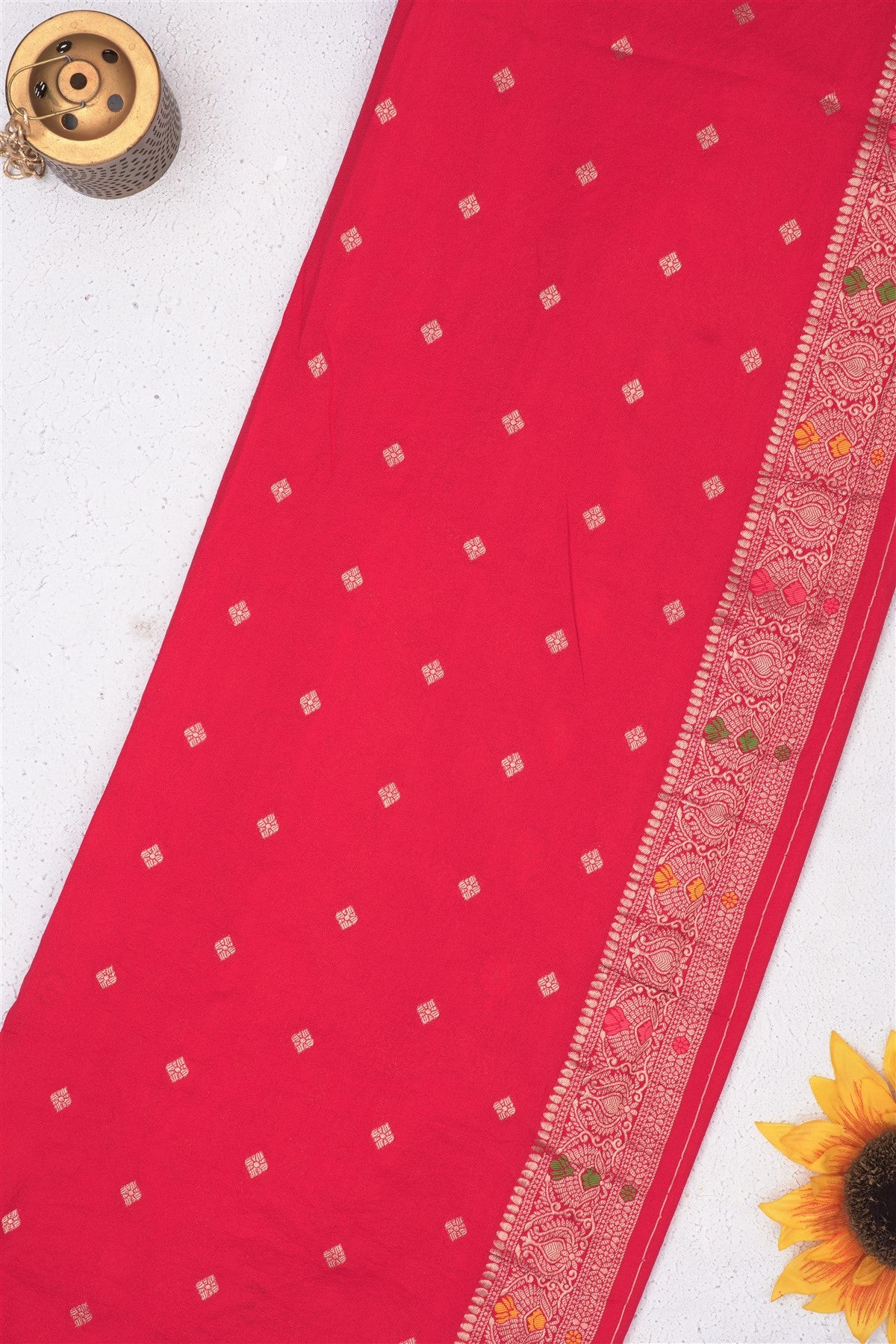 Banarasi Viscose Georgette Red Saree