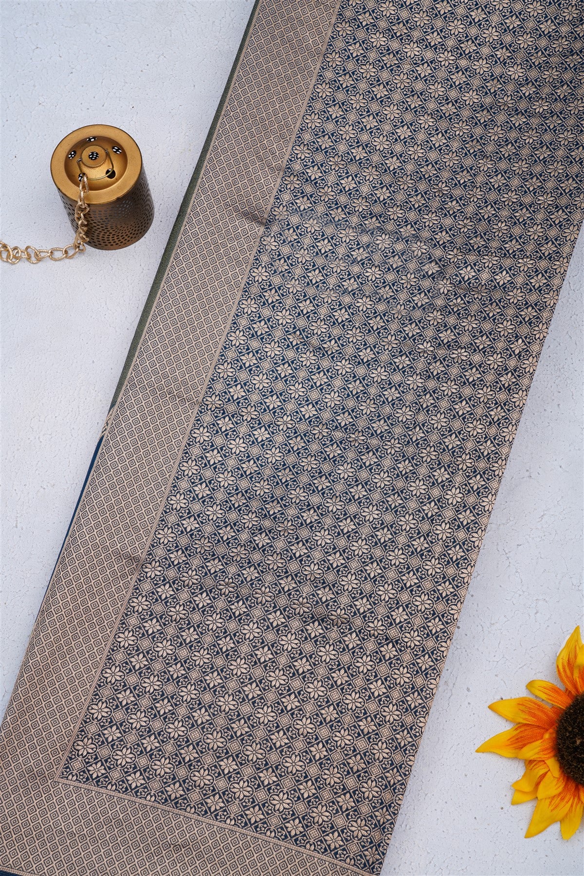 Banarasi Tissue Dark Blue Saree
