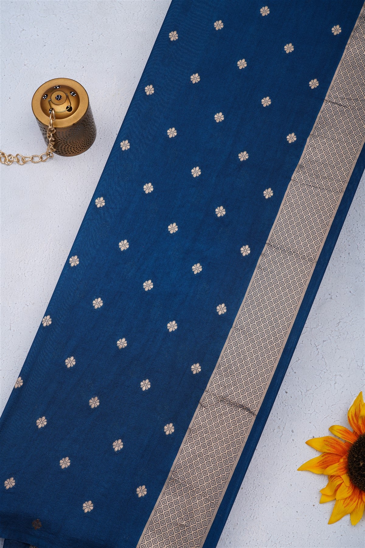 Banarasi Tissue Dark Blue Saree