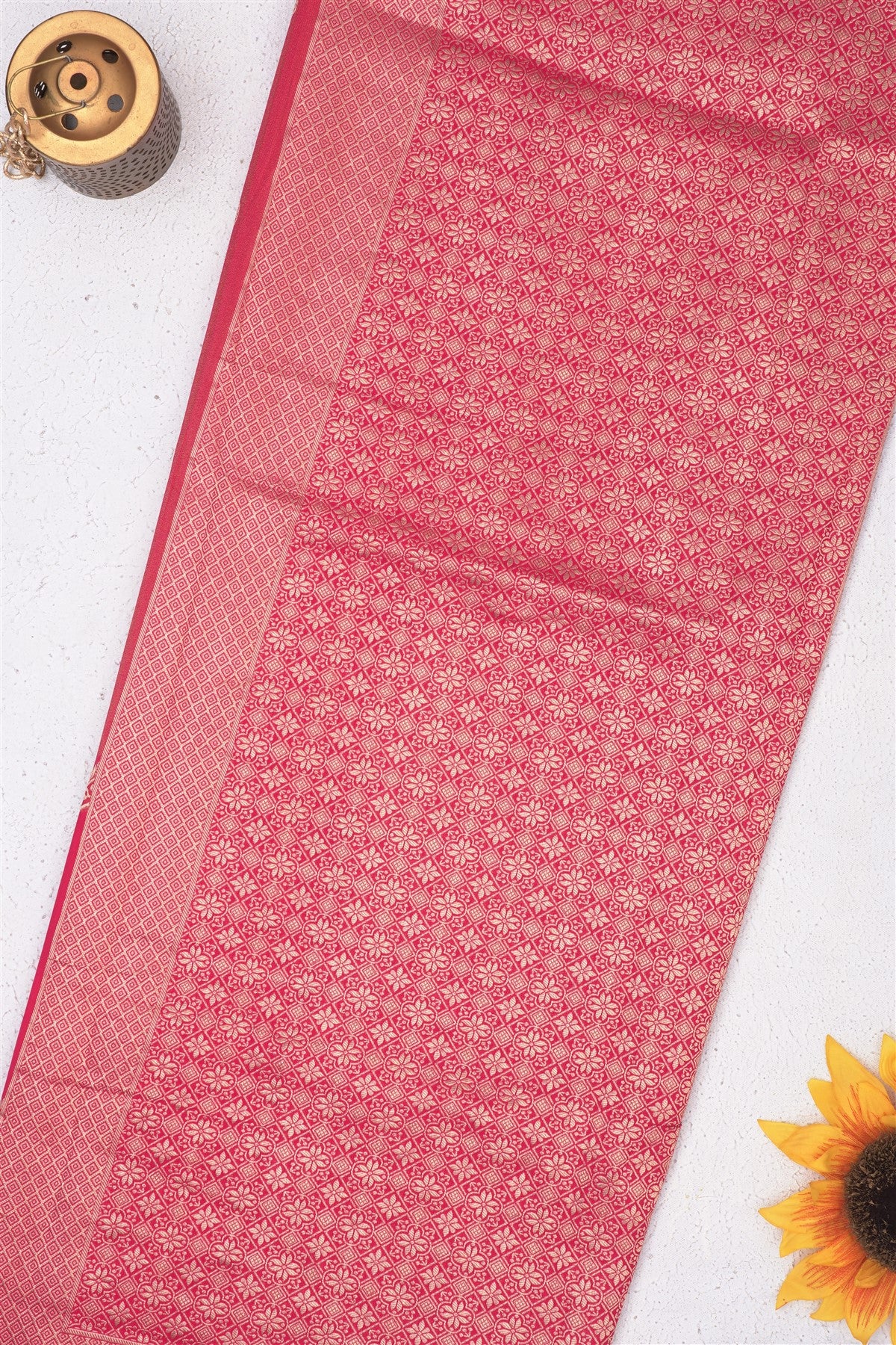 Banarasi Tissue Dark Pink Saree