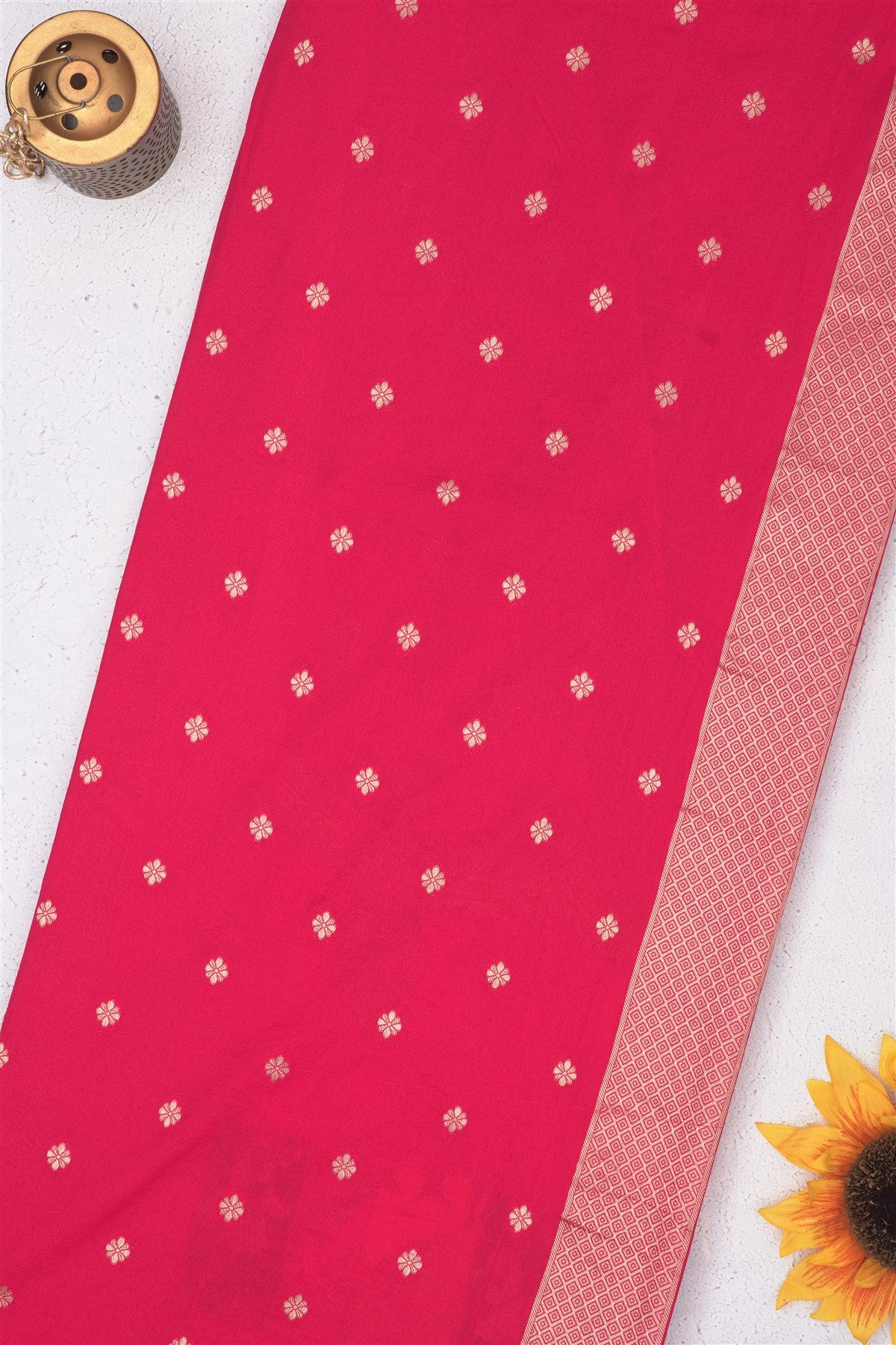 Banarasi Tissue Dark Pink Saree