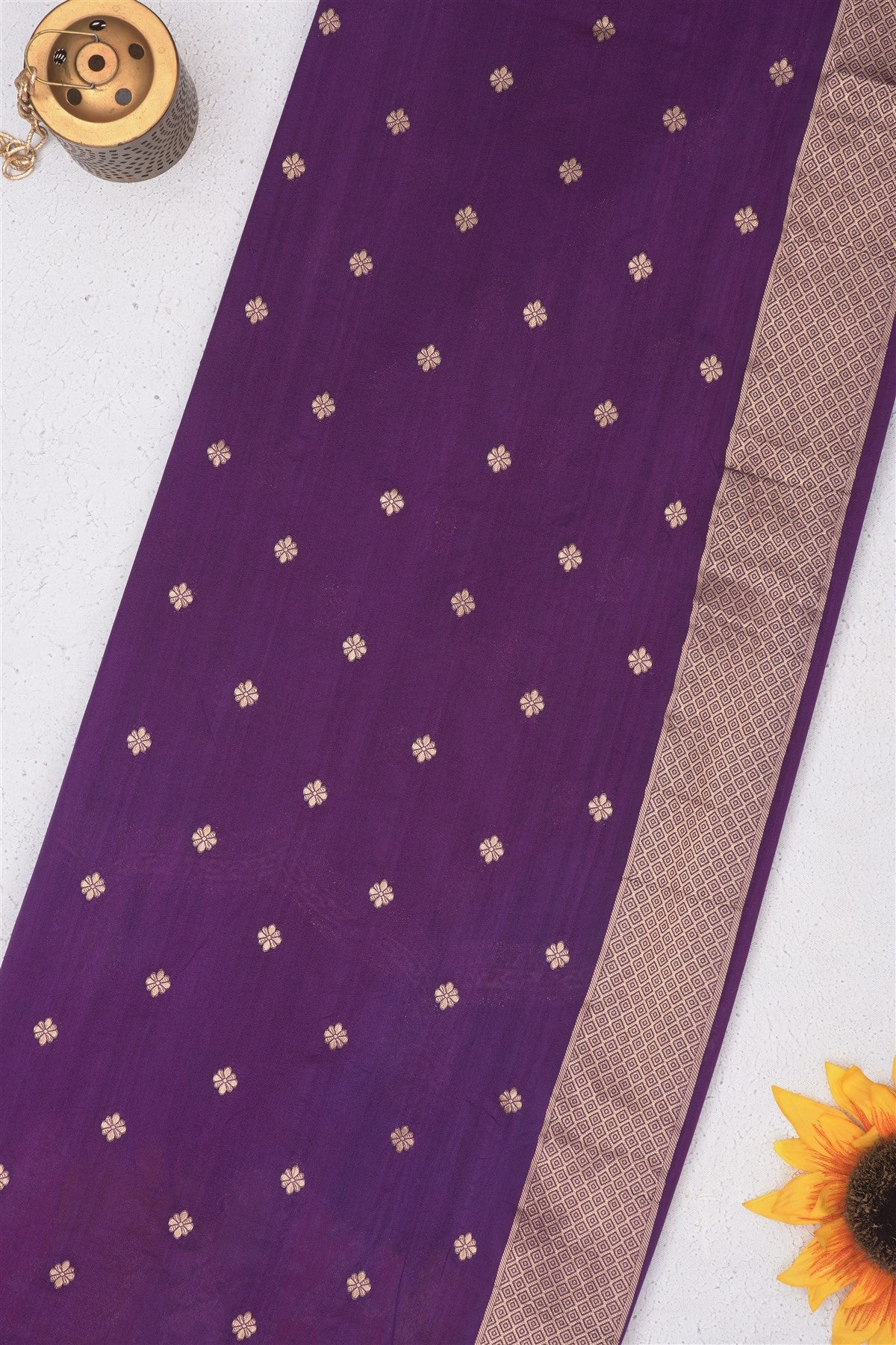 Banarasi Tissue Dark Violet Saree