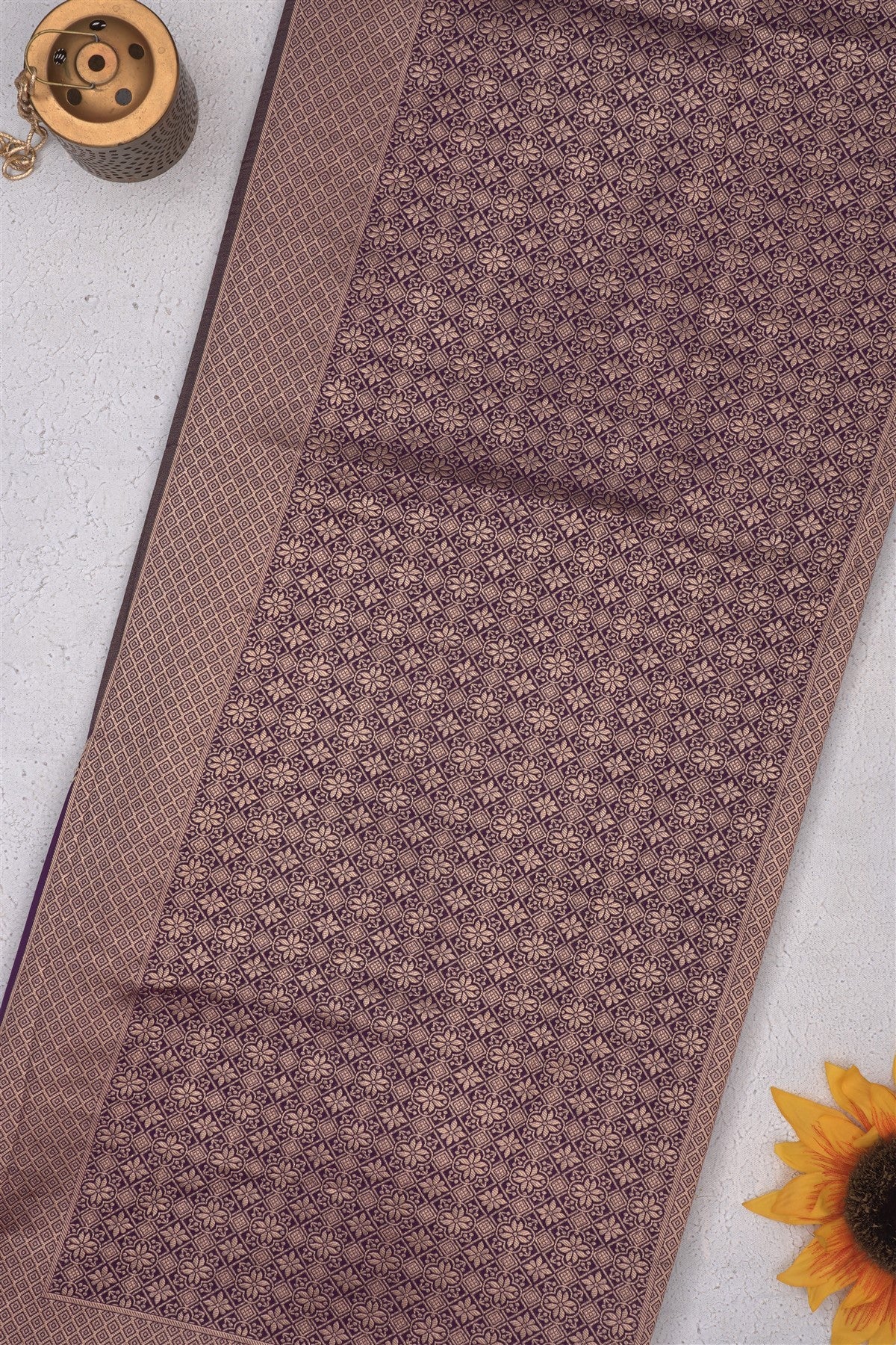 Banarasi Tissue Dark Violet Saree
