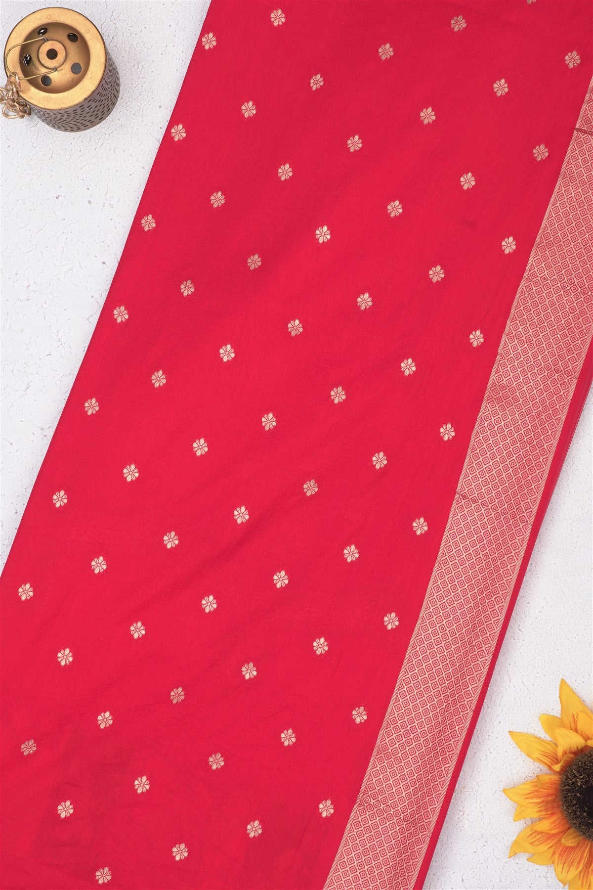 Banarasi Tissue Red Saree