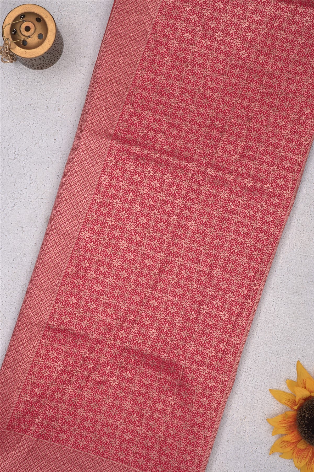 Banarasi Tissue Red Saree