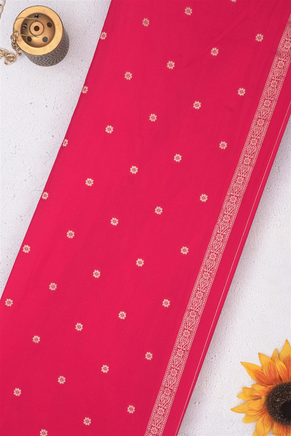 Banarasi Viscose Georgette Dark Pink Saree