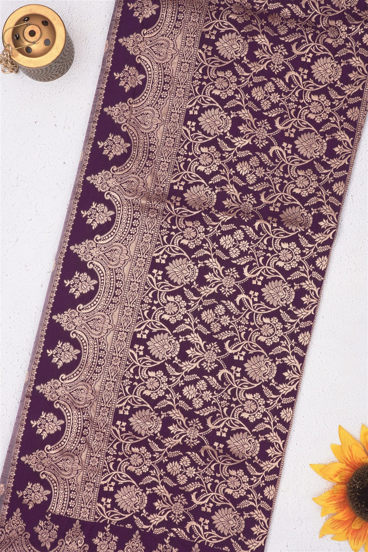 Banarasi Viscose Georgette Dark Violet Saree