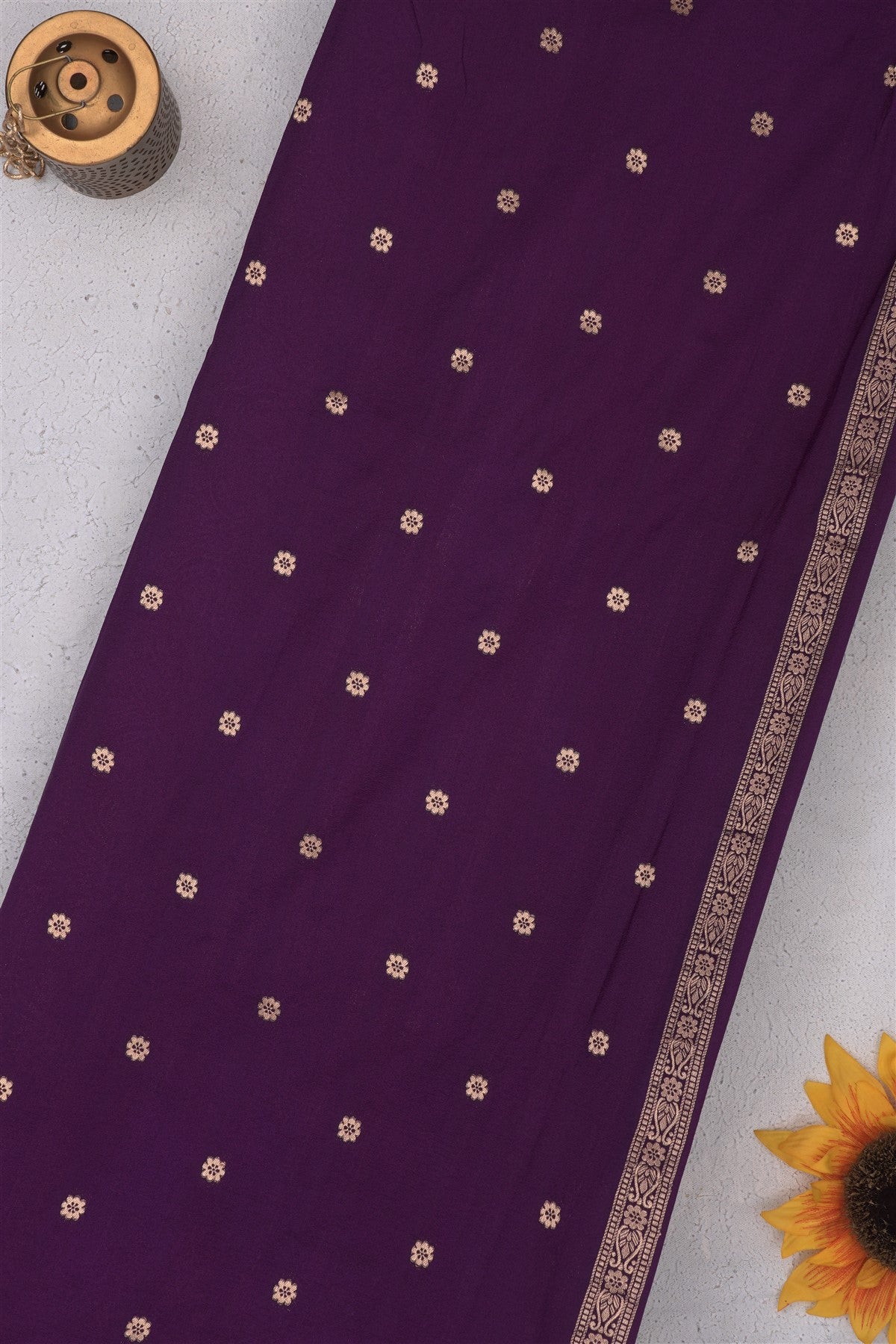 Banarasi Viscose Georgette Dark Violet Saree