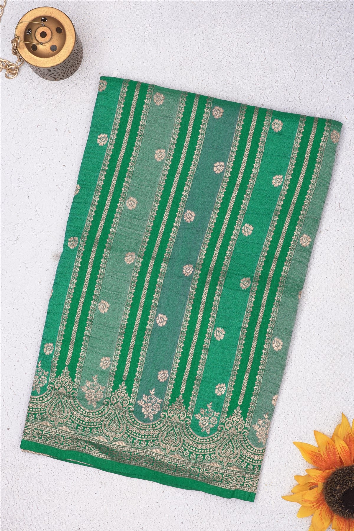 Banarasi Viscose Georgette Green Saree