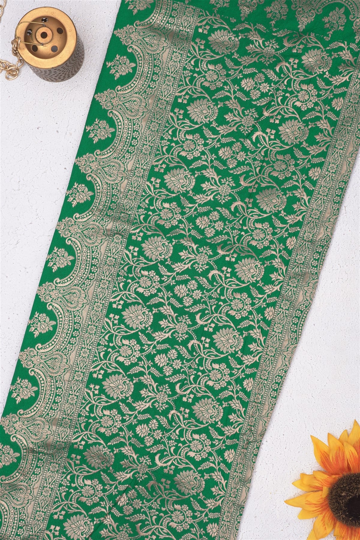 Banarasi Viscose Georgette Green Saree