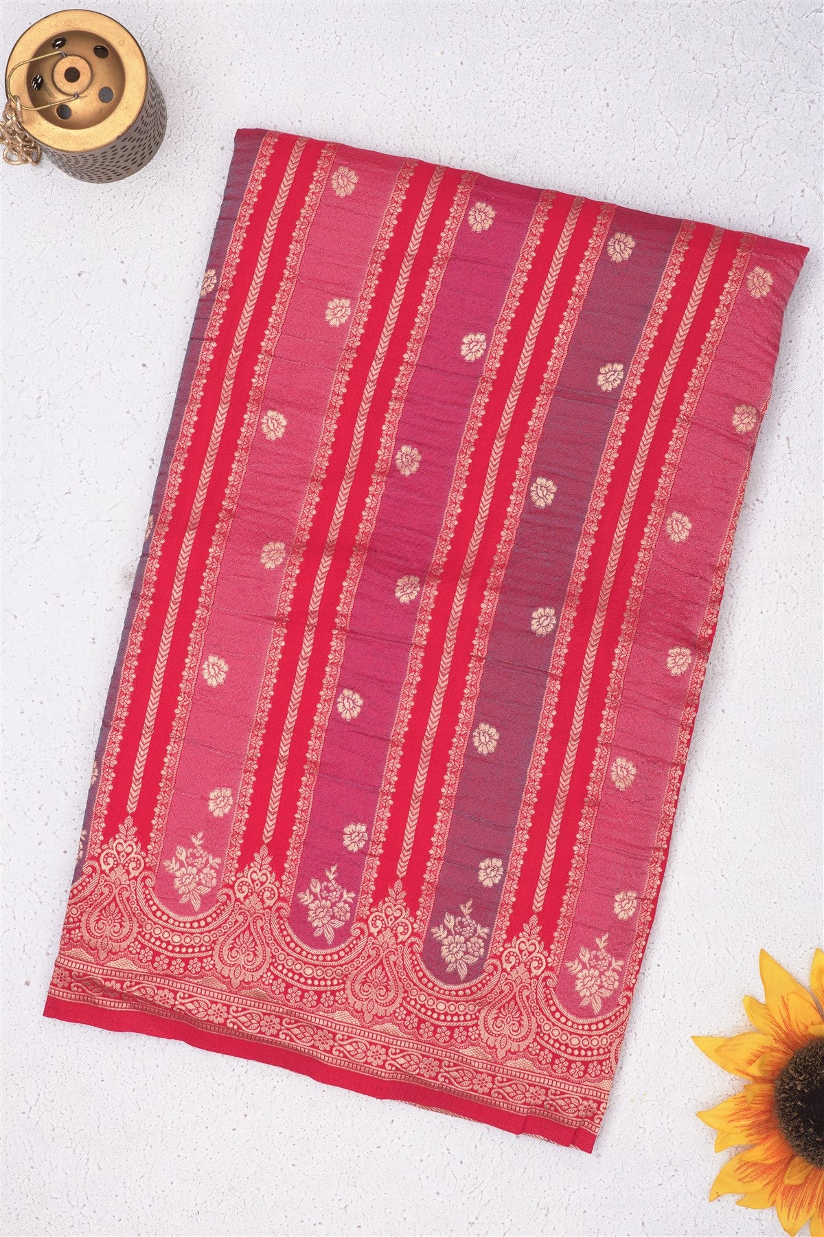 Banarasi Viscose Georgette Red Saree