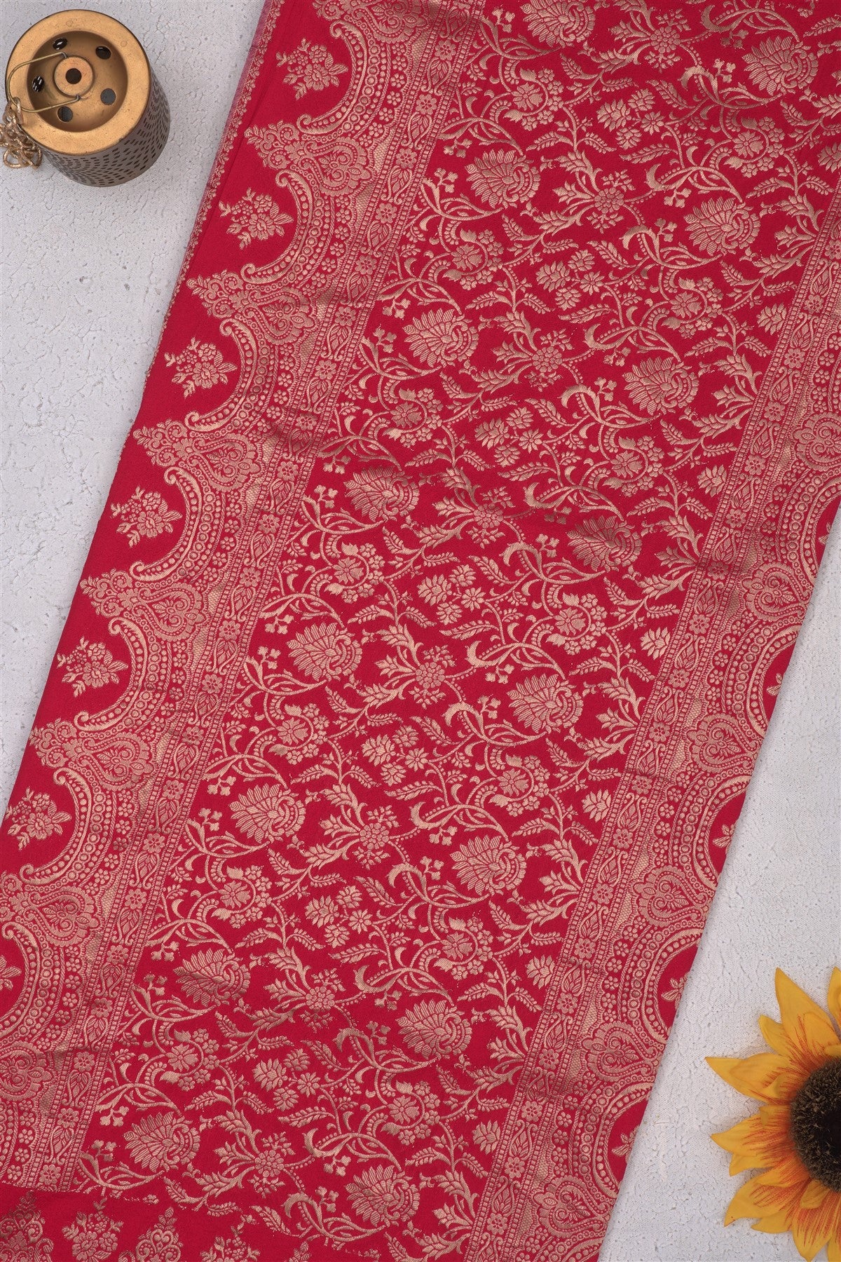 Banarasi Viscose Georgette Red Saree