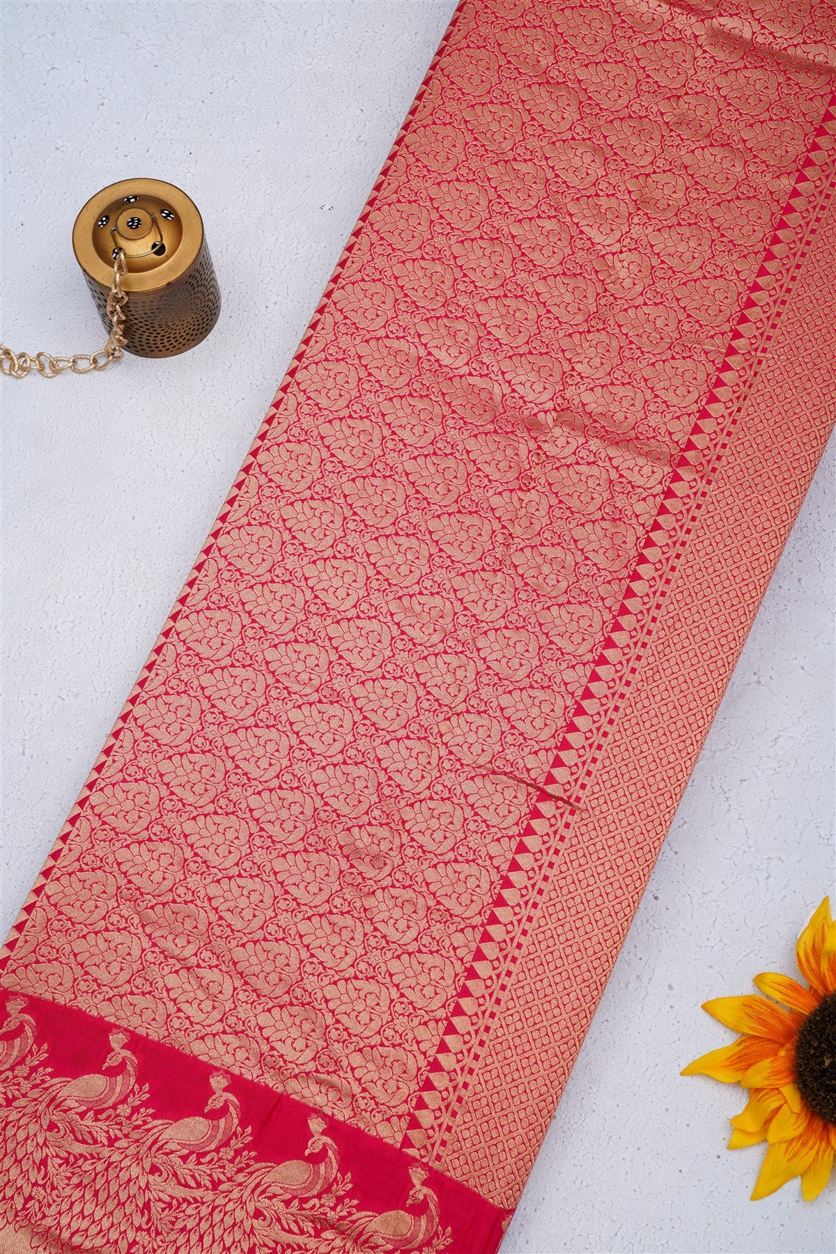 Banarasi Crepe Silk Dark Pink Saree