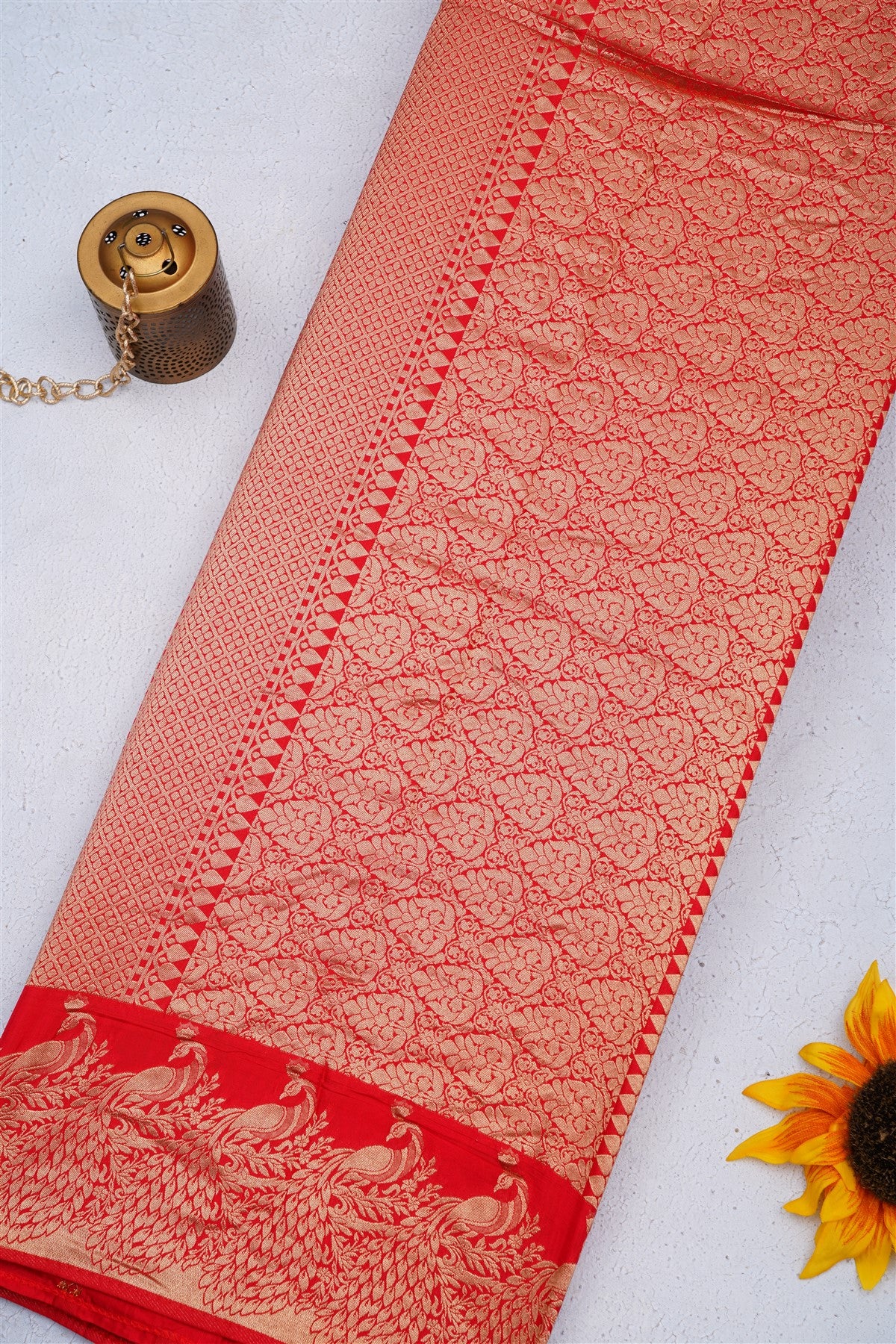 Banarasi Crepe Silk Red Saree