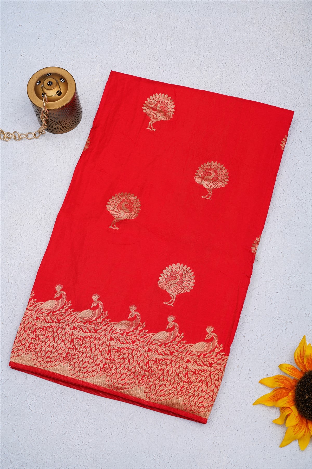Banarasi Crepe Silk Red Saree