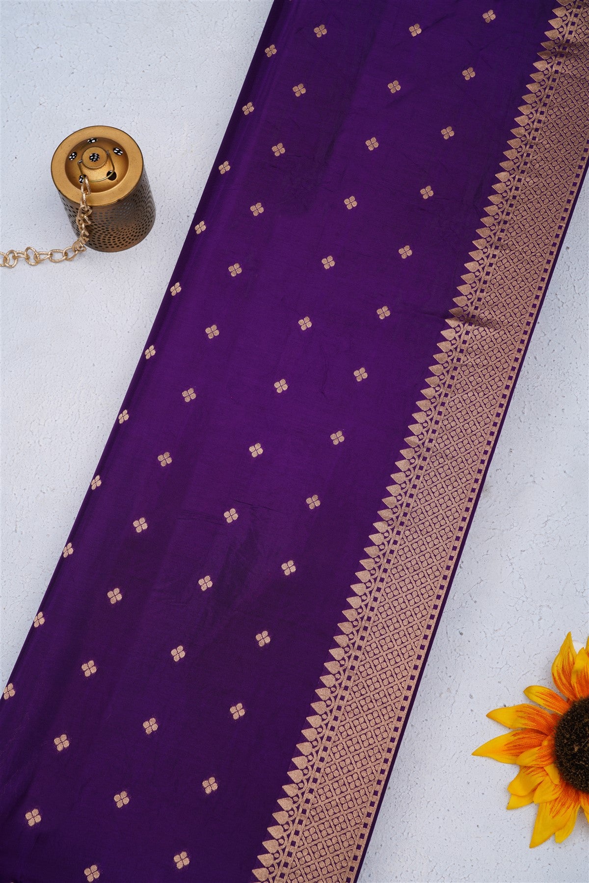 Banarasi Crepe Silk Violet Saree