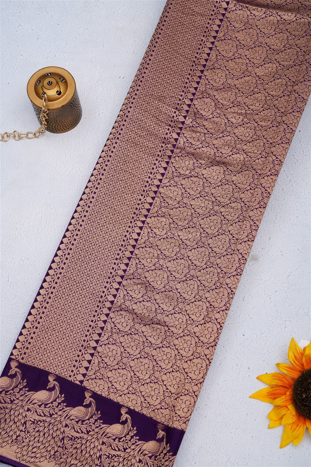 Banarasi Crepe Silk Violet Saree
