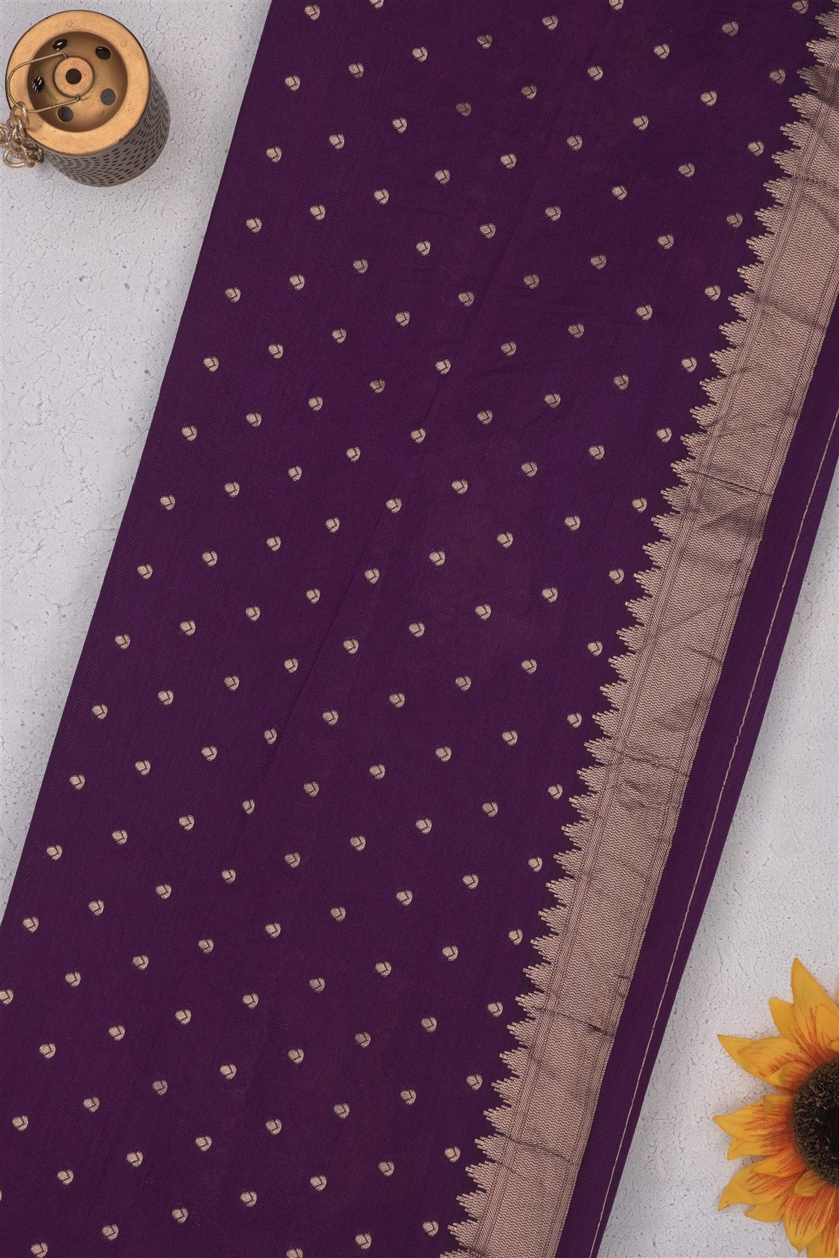 Banarasi Viscose Georgette Dark Violet Saree
