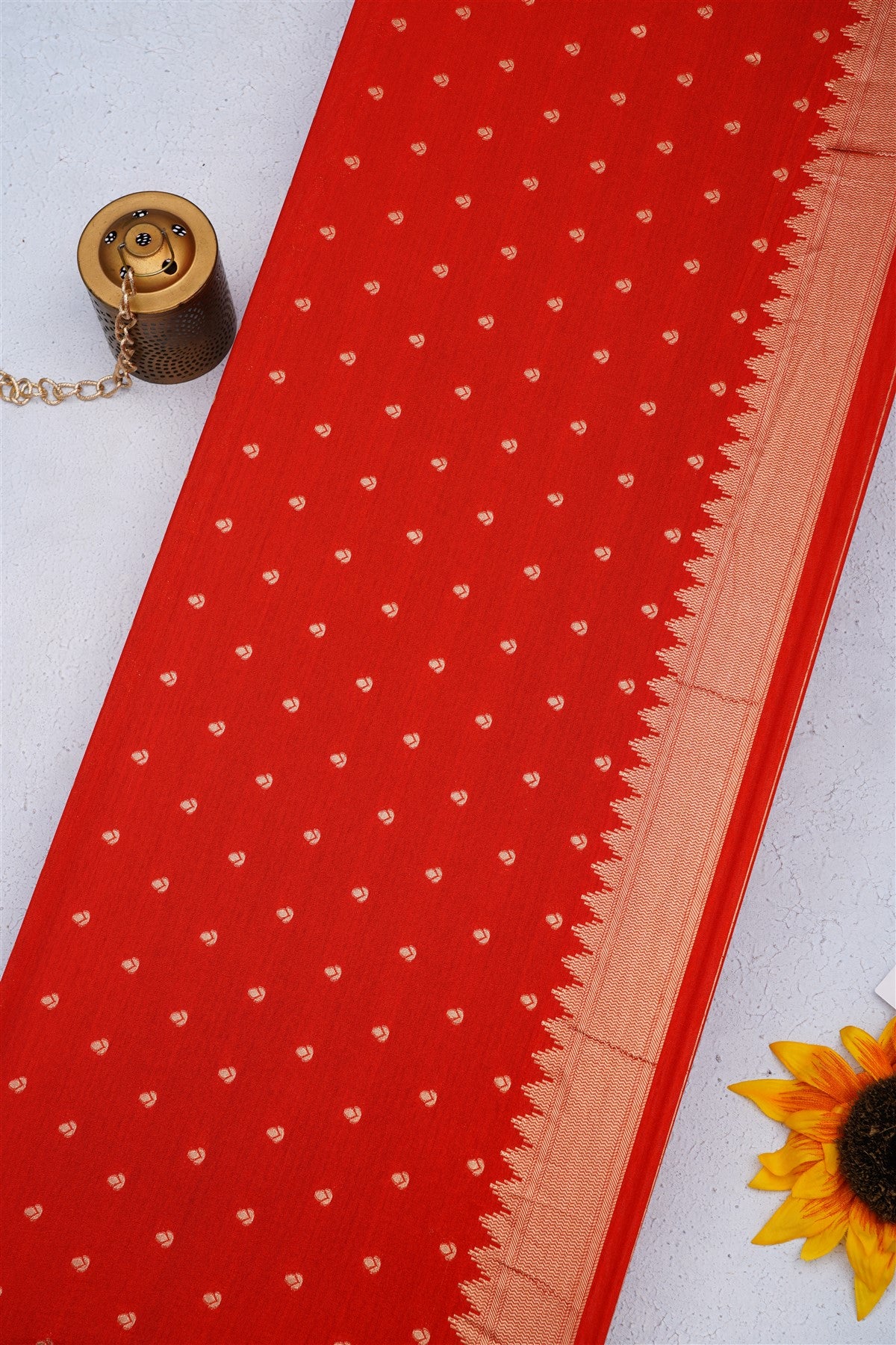 Banarasi Viscose Georgette Orange Saree
