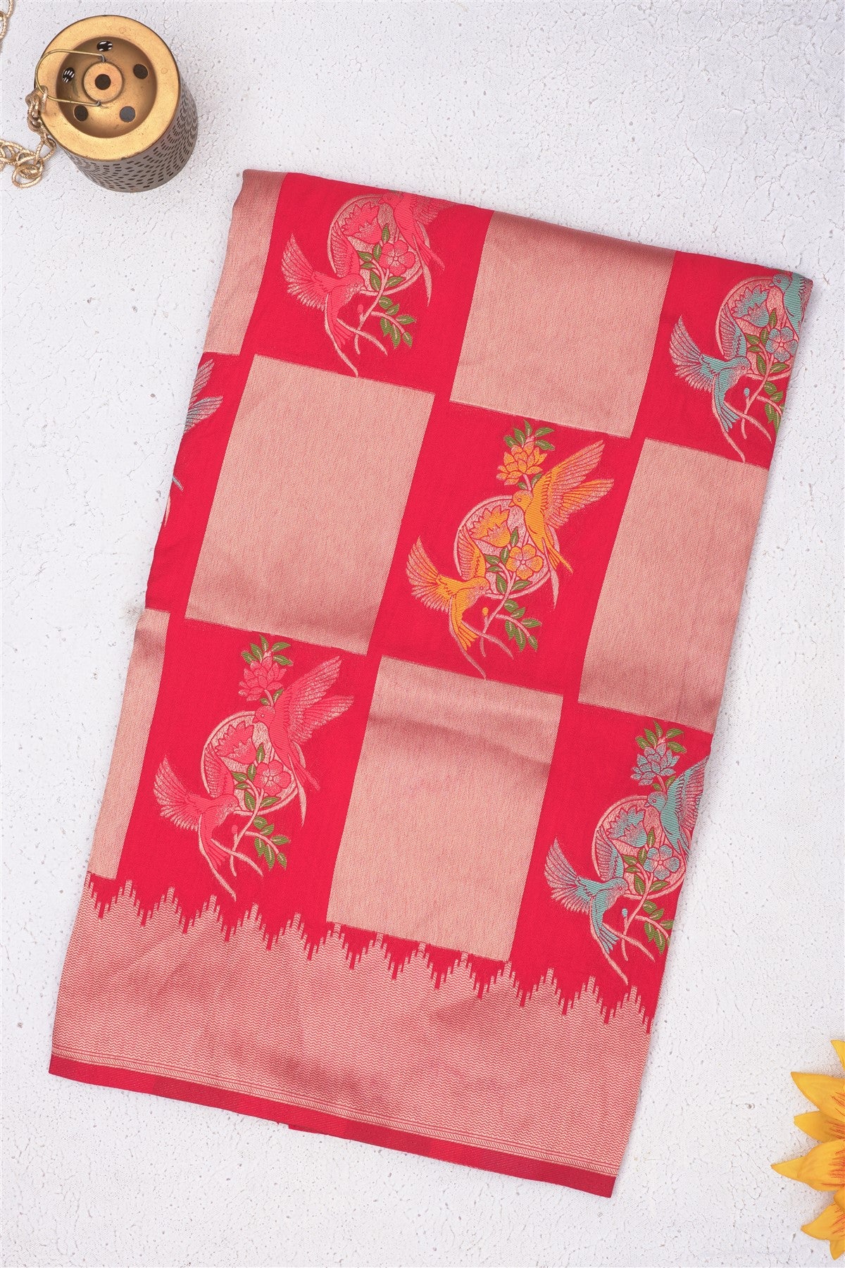 Banarasi Viscose Georgette Red Saree
