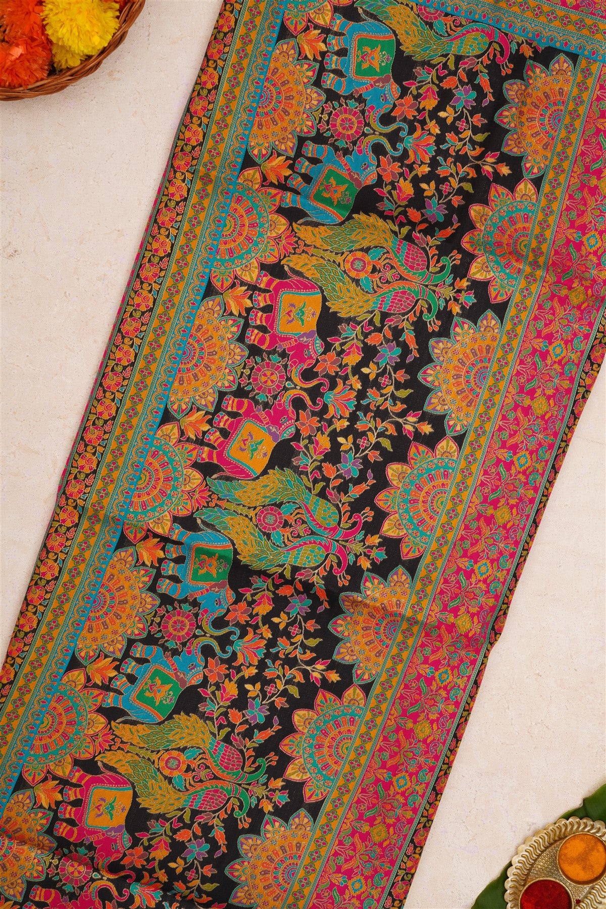 Pashmina Silk Black Saree