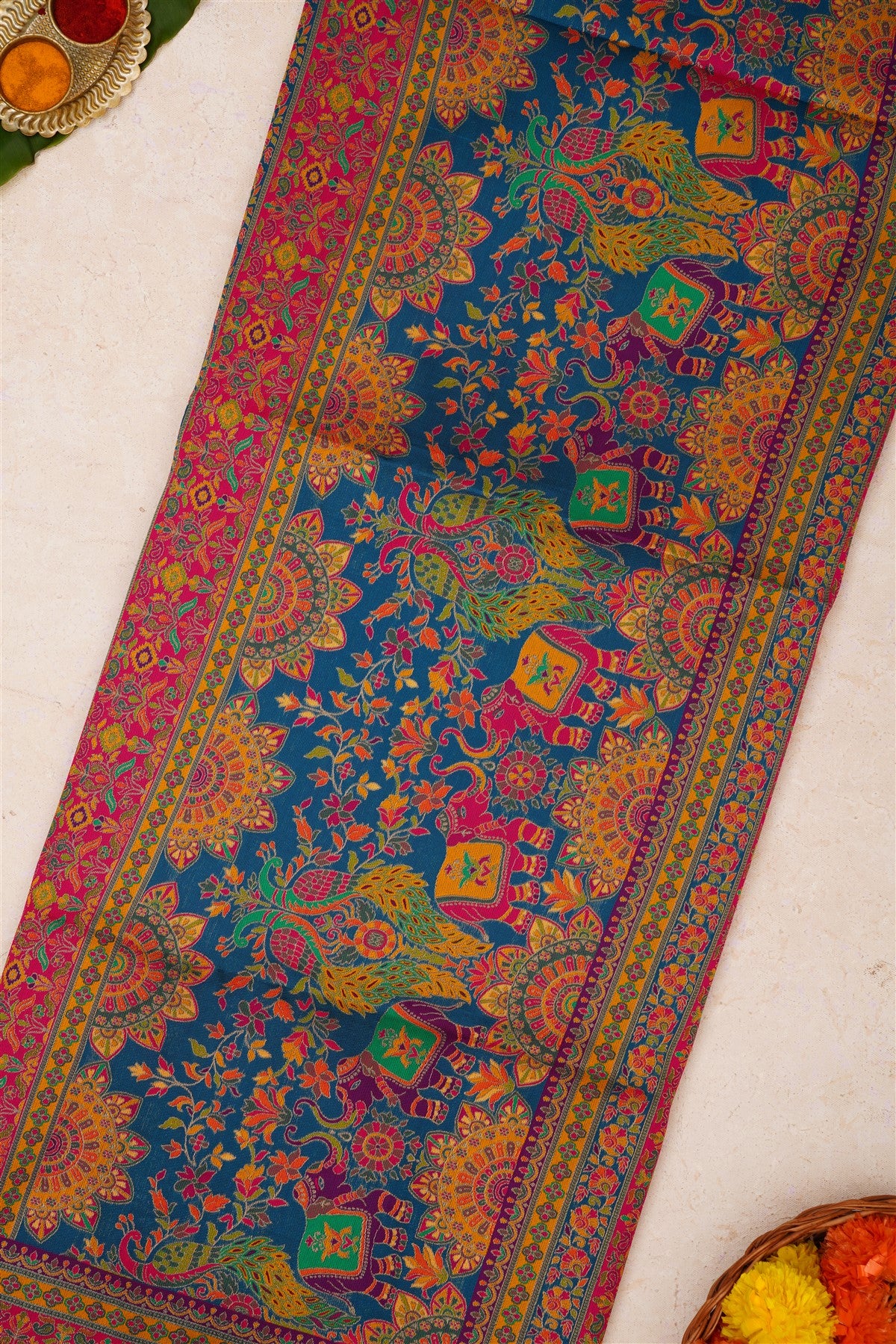 Pashmina Silk Dark Blue Saree