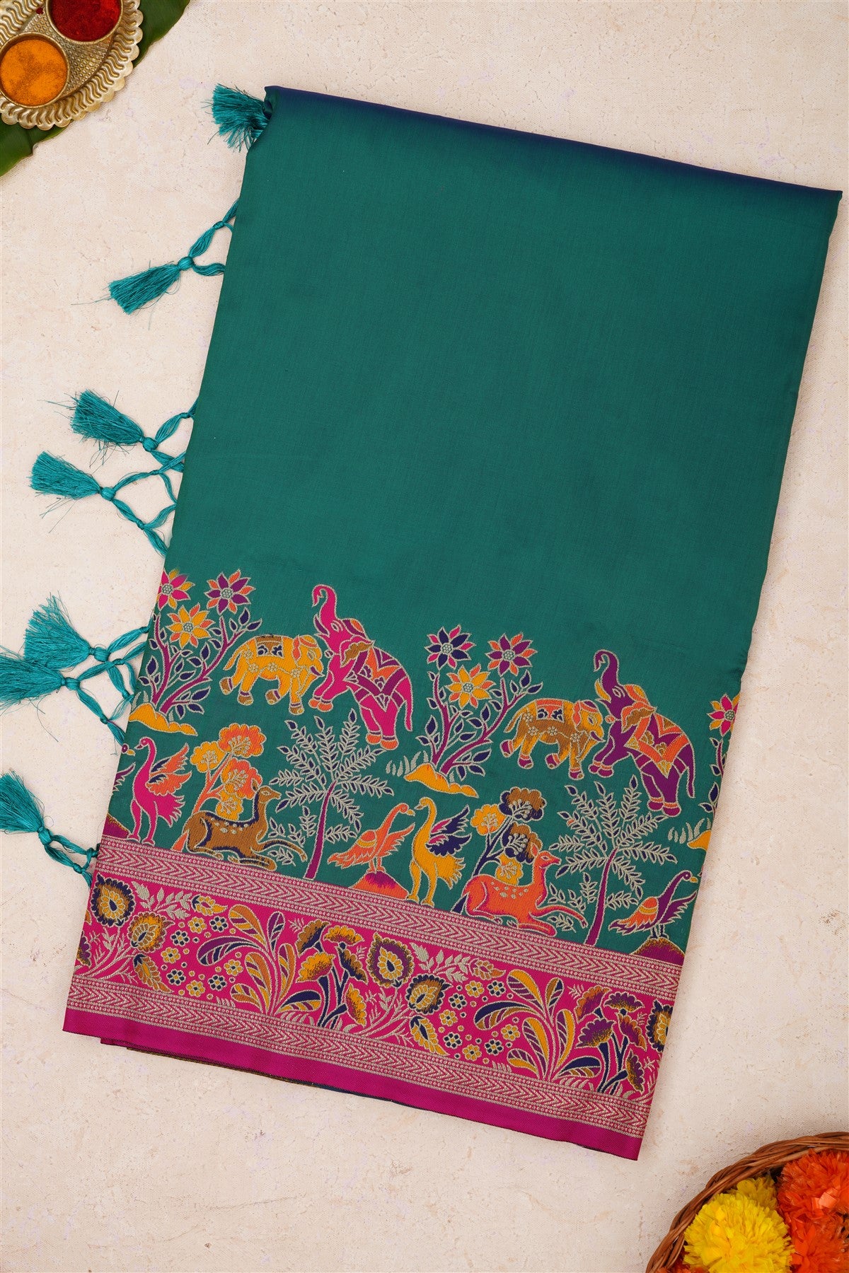 Pashmina Silk Dark Blue Saree