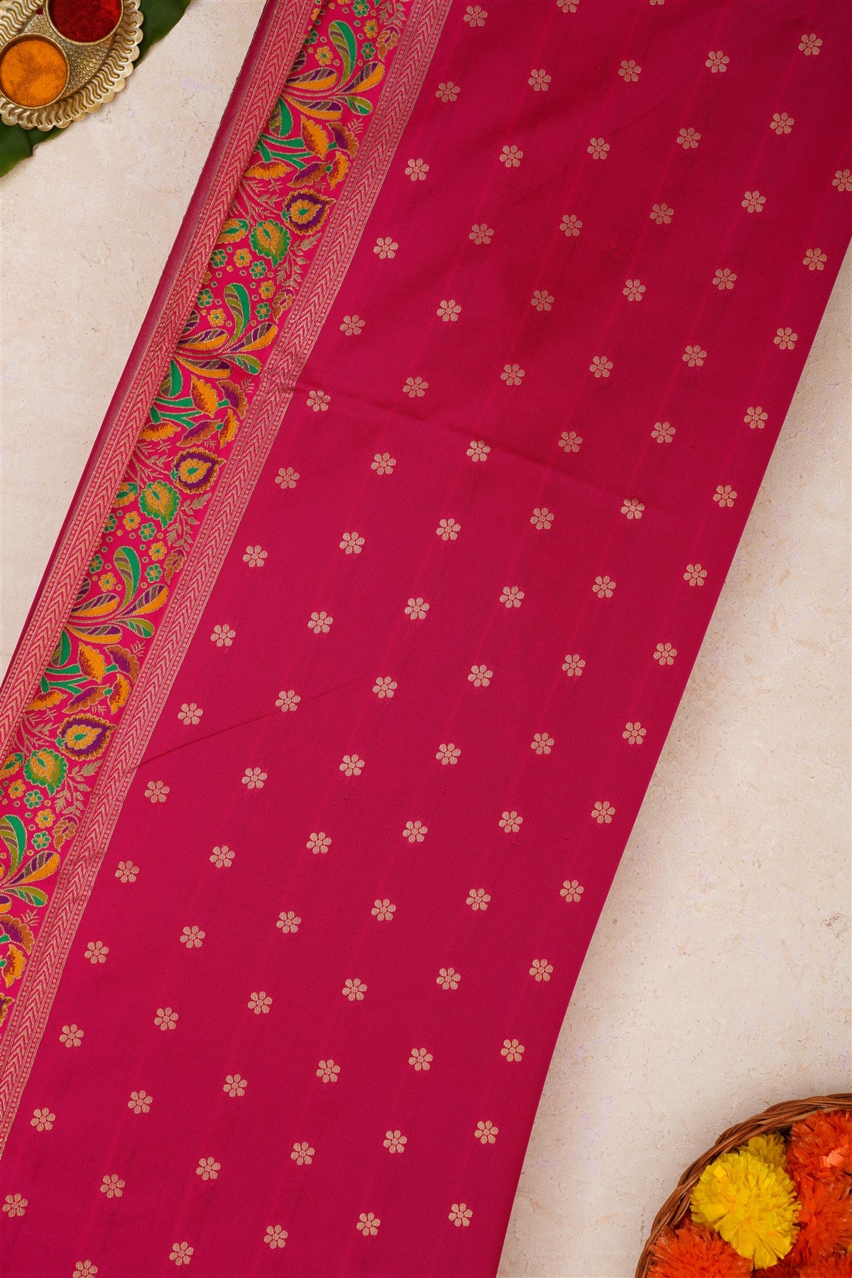 Pashmina Silk Peacock Green Saree