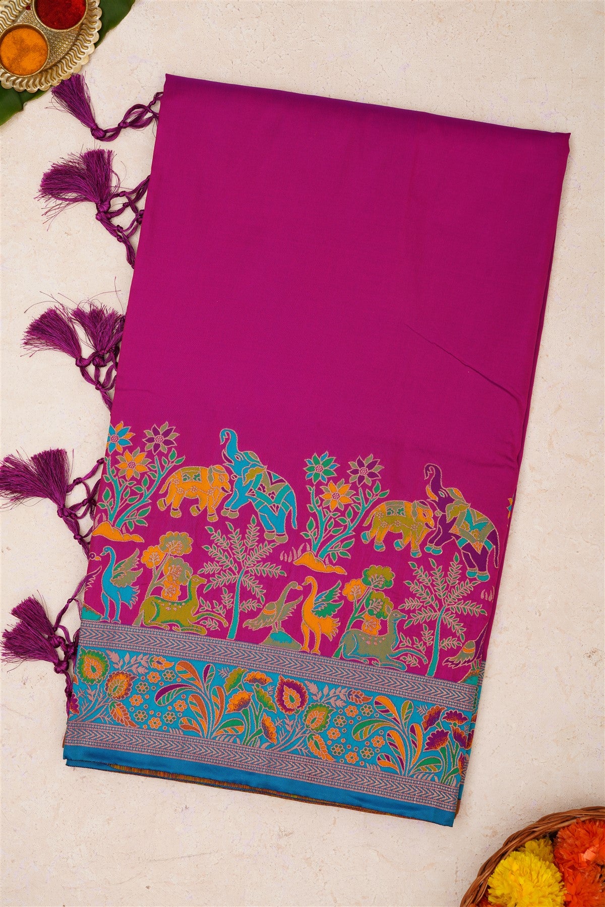 Pashmina Silk Purple Saree