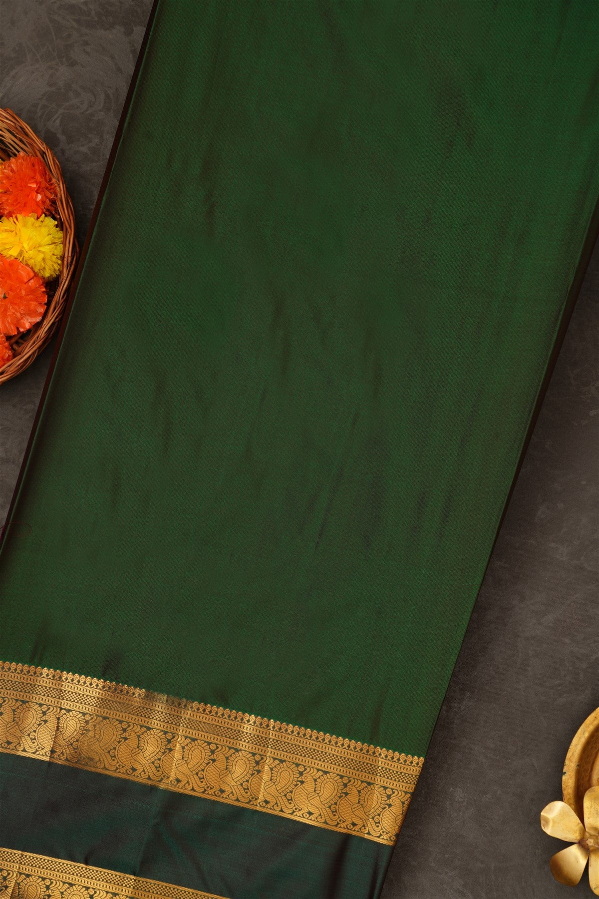 Semi Pattu Silk Blend Brown Saree