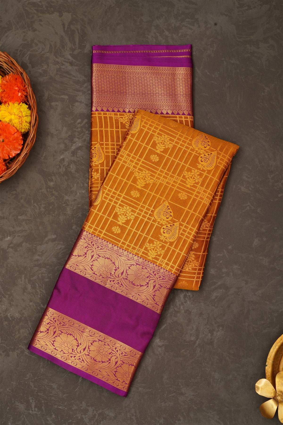 Semi Pattu Silk Blend Light Olive Green Saree