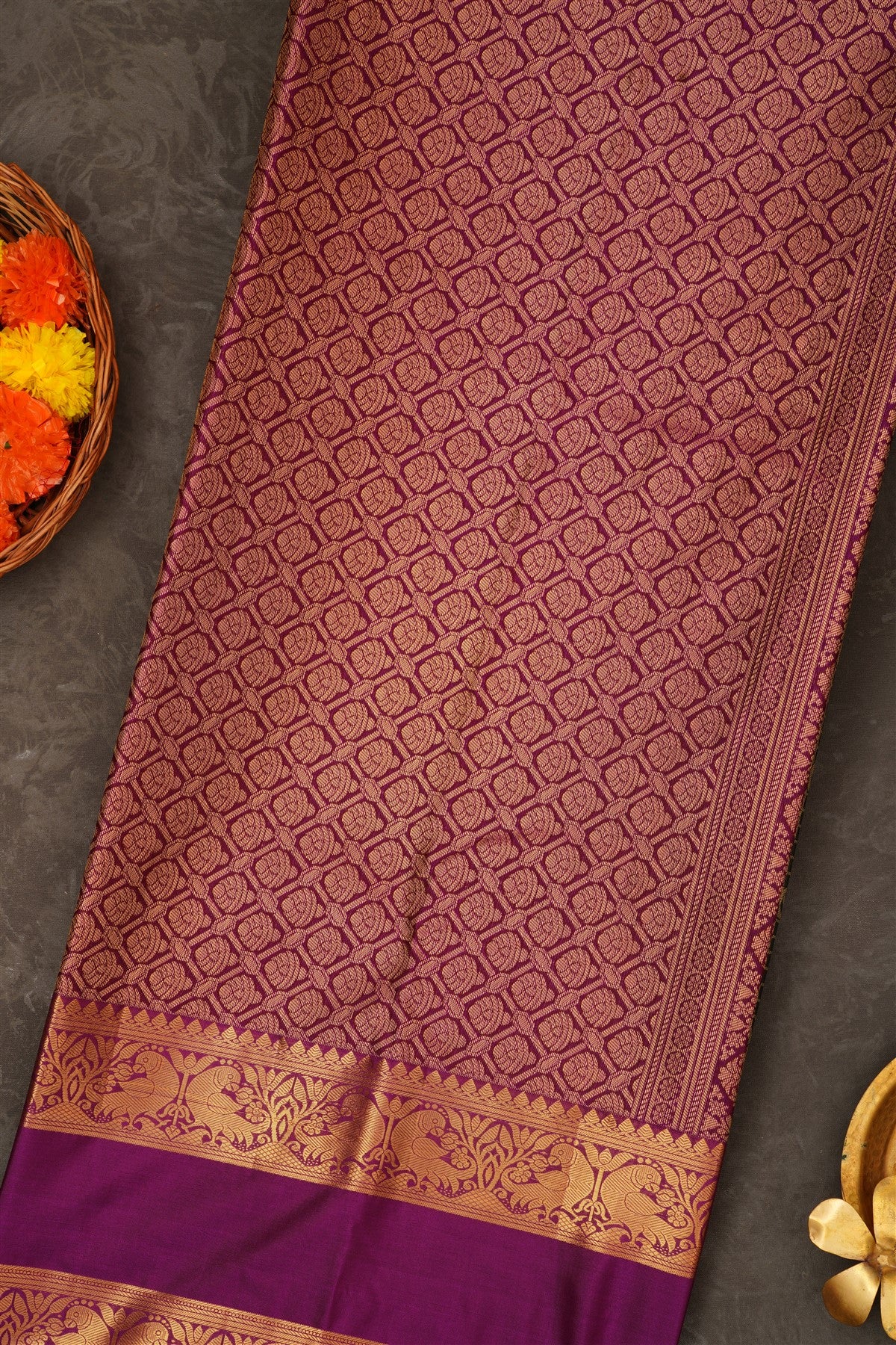 Semi Pattu Silk Blend Green Saree