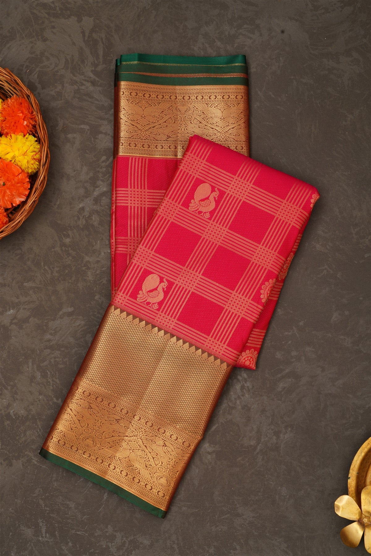 Semi Pattu Silk Blend Pink Saree